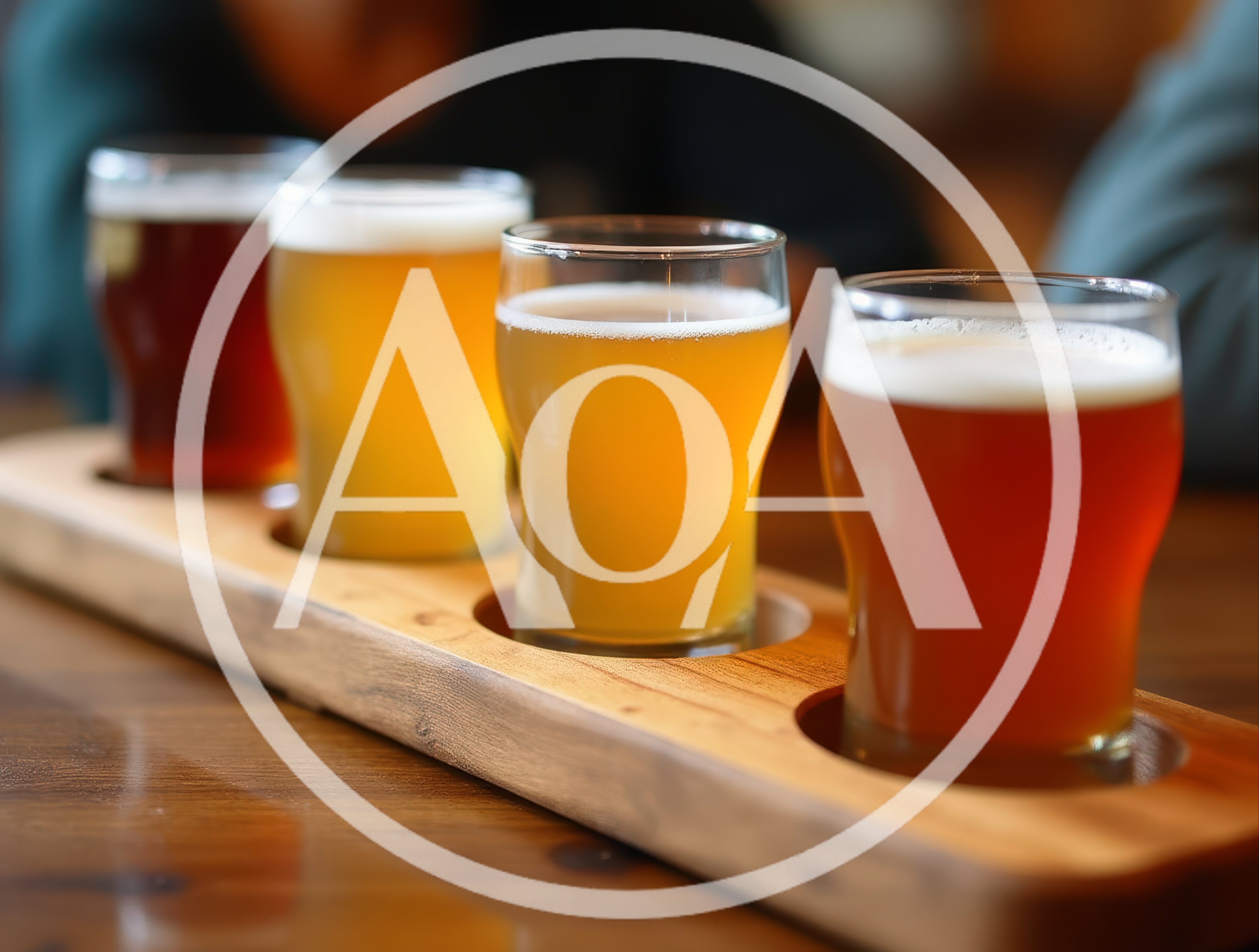 Beer Flight Tasting With Four Different Craft Beers
