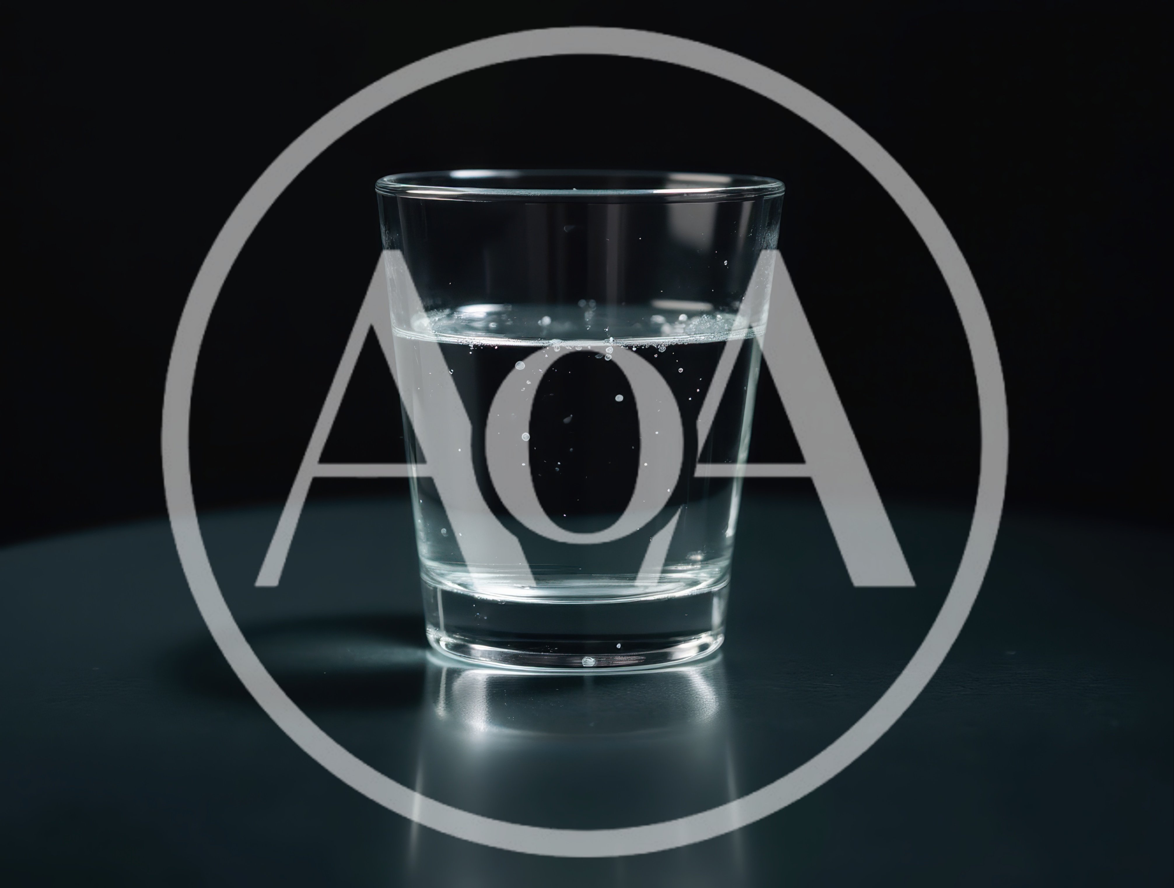 Glass Of Sparkling Water On Dark Surface