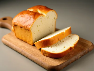 Freshly Baked Loaf Of Bread On Wooden Cutting Board