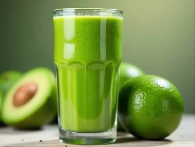 Fresh Green Avocado and Lime Smoothie