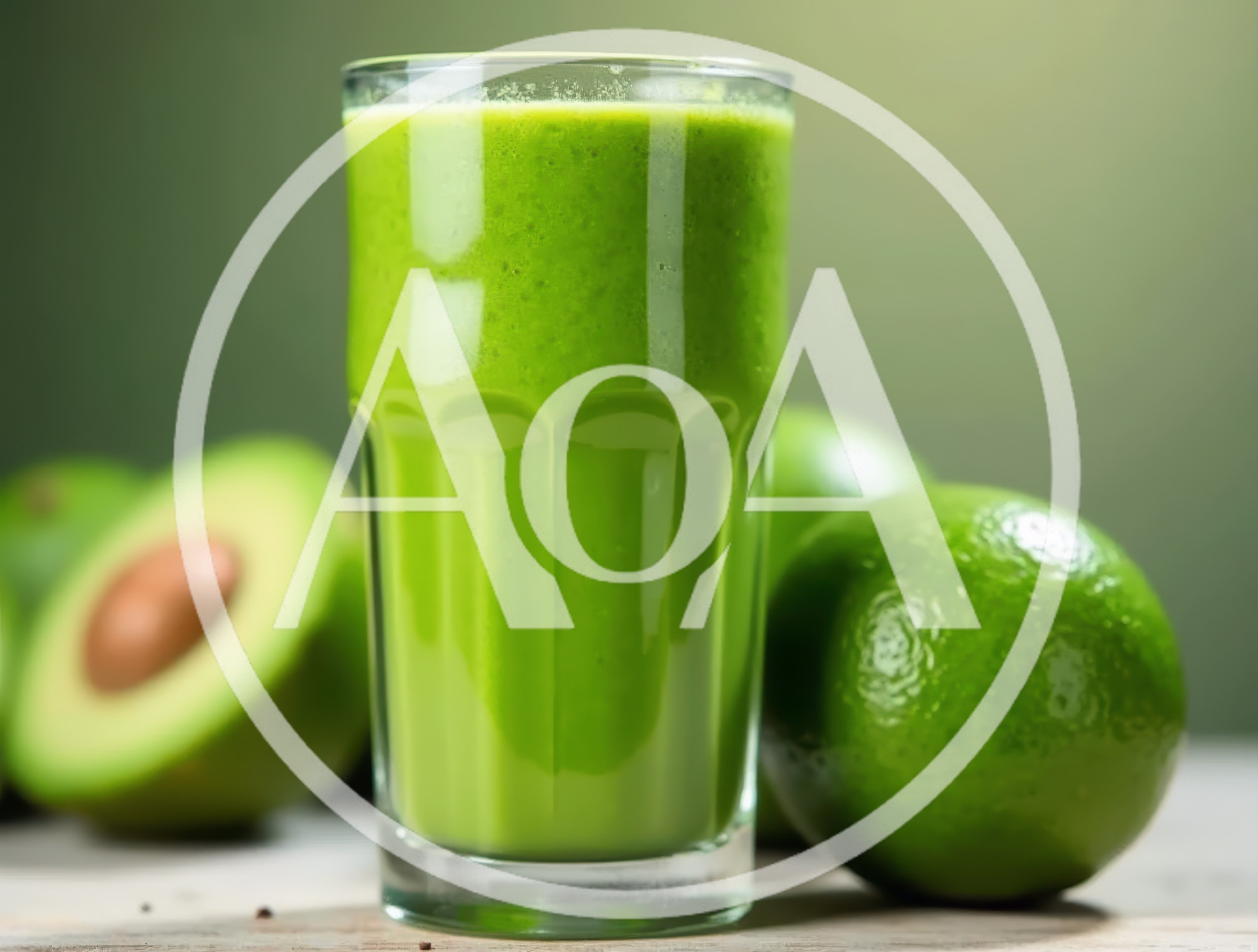 Fresh Green Avocado and Lime Smoothie