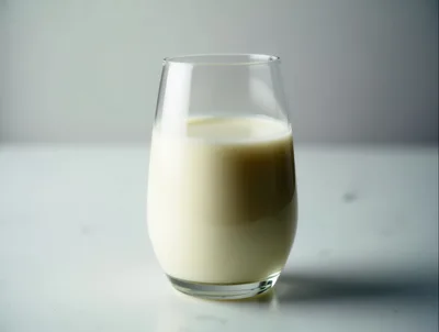 Glass Of Fresh Milk On A White Surface