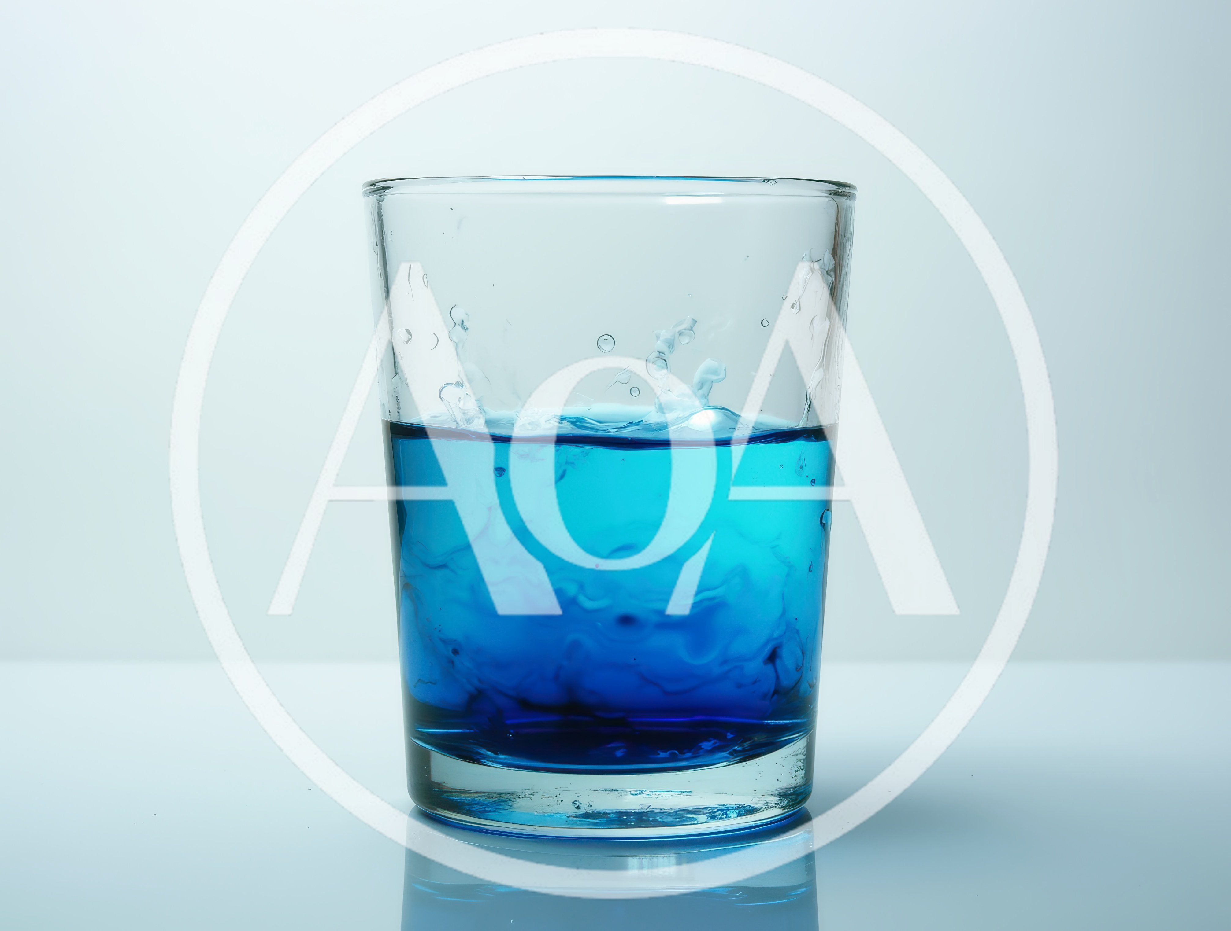Blue Liquid Swirling Inside A Clear Glass