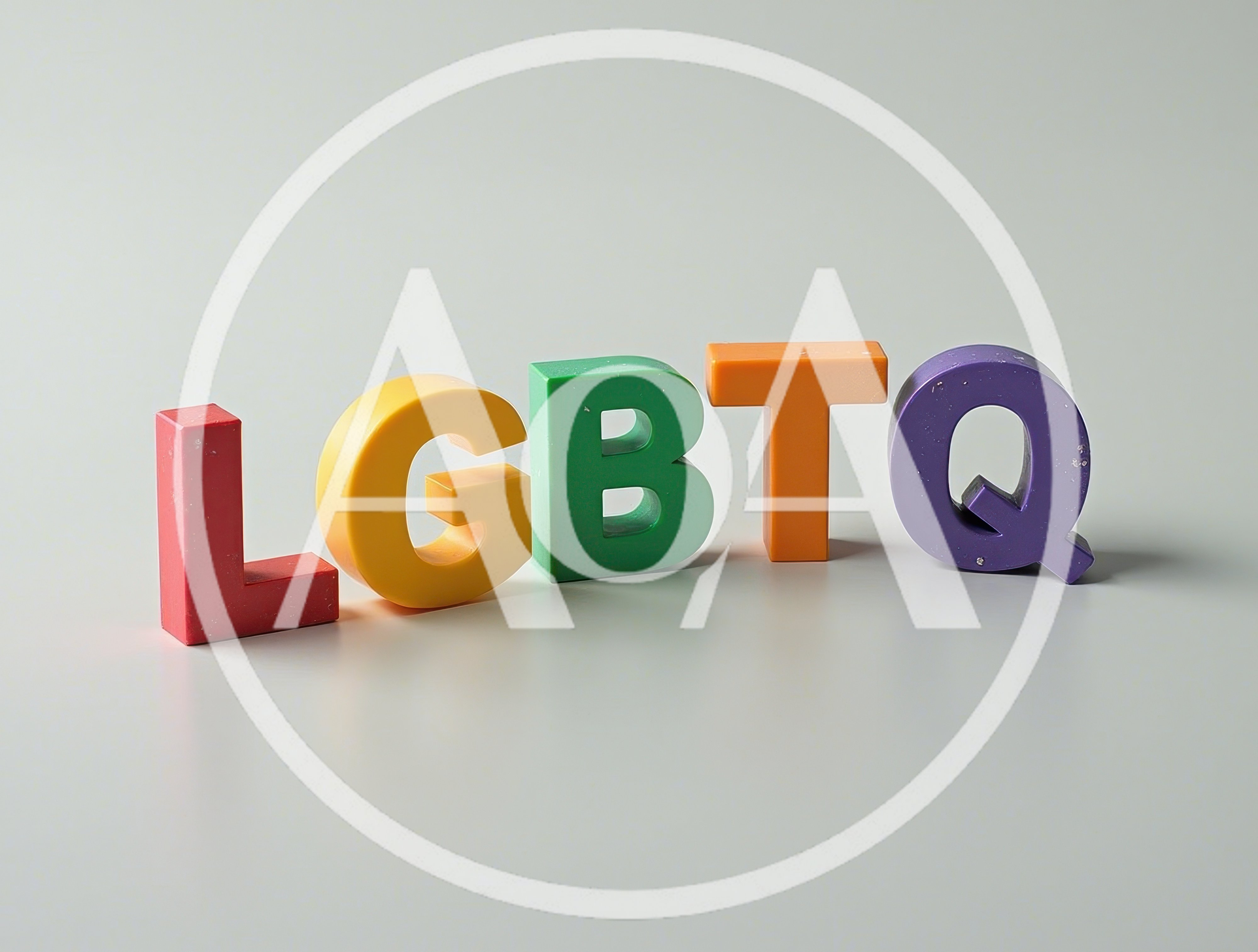 Colorful LGBTQ Letters Standing On A White Surface