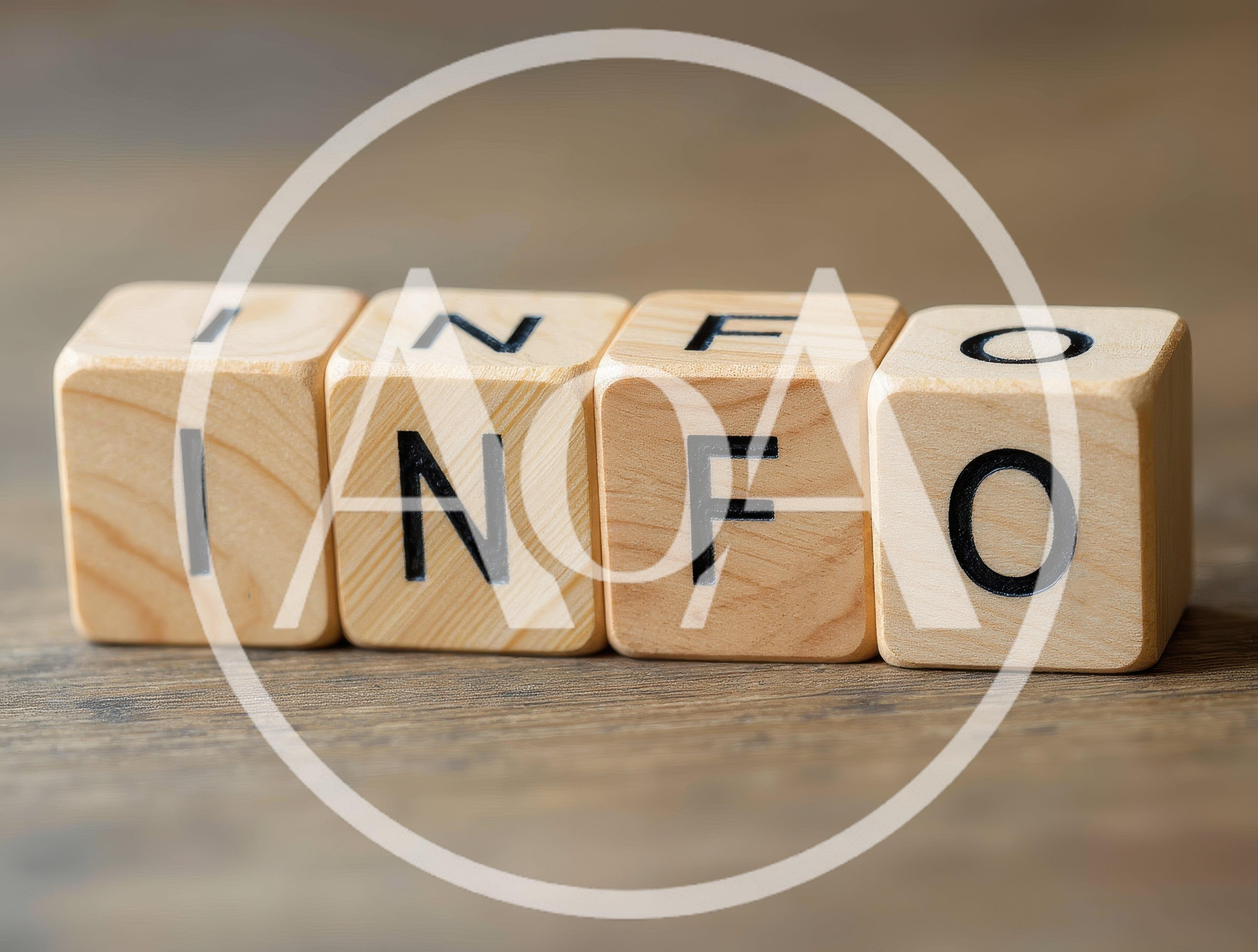 Wooden Blocks Spelling Info On A Wooden Surface