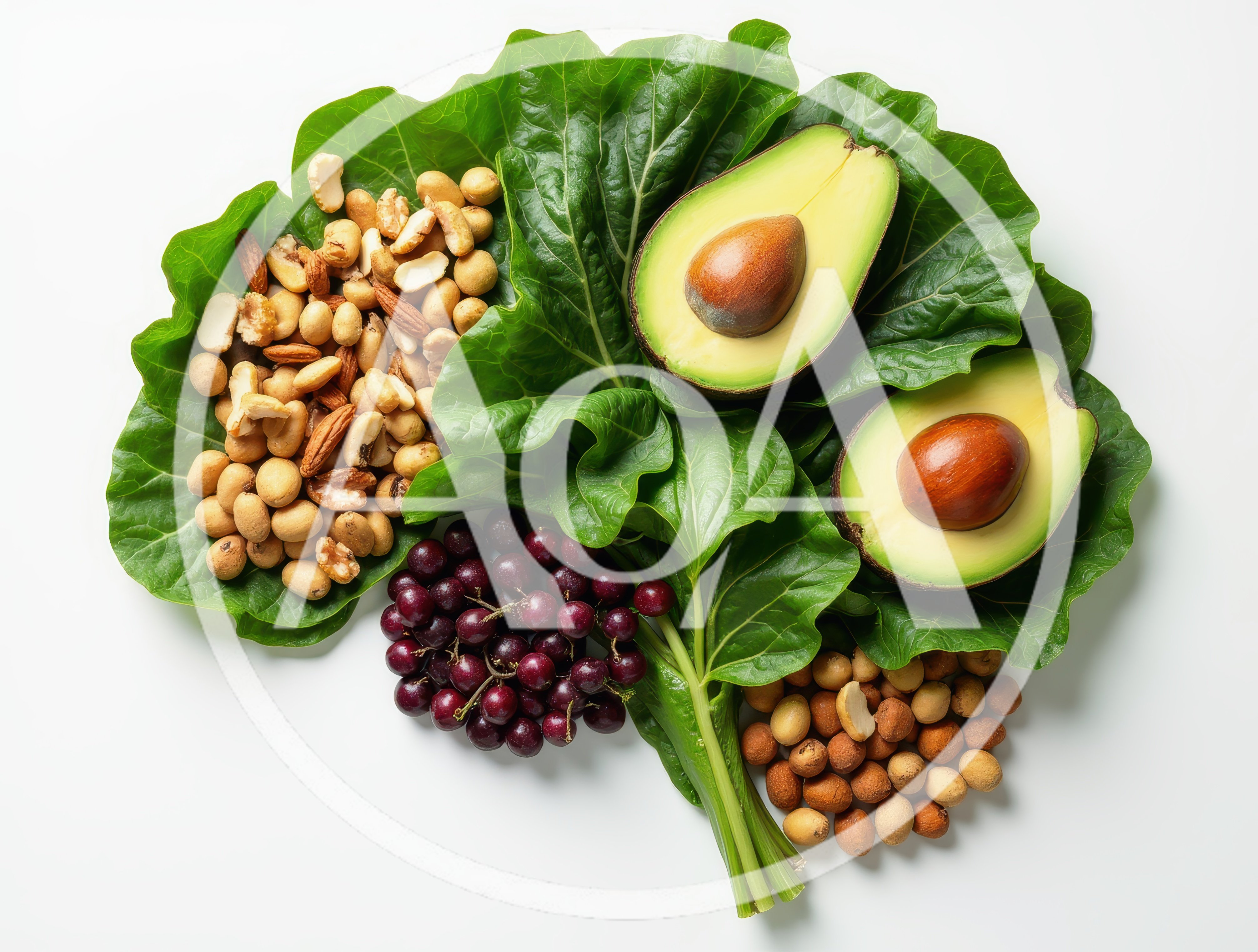 Healthy Food Composition With Avocado Nuts And Berries