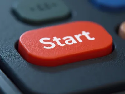 Red Start Button On A Control Panel