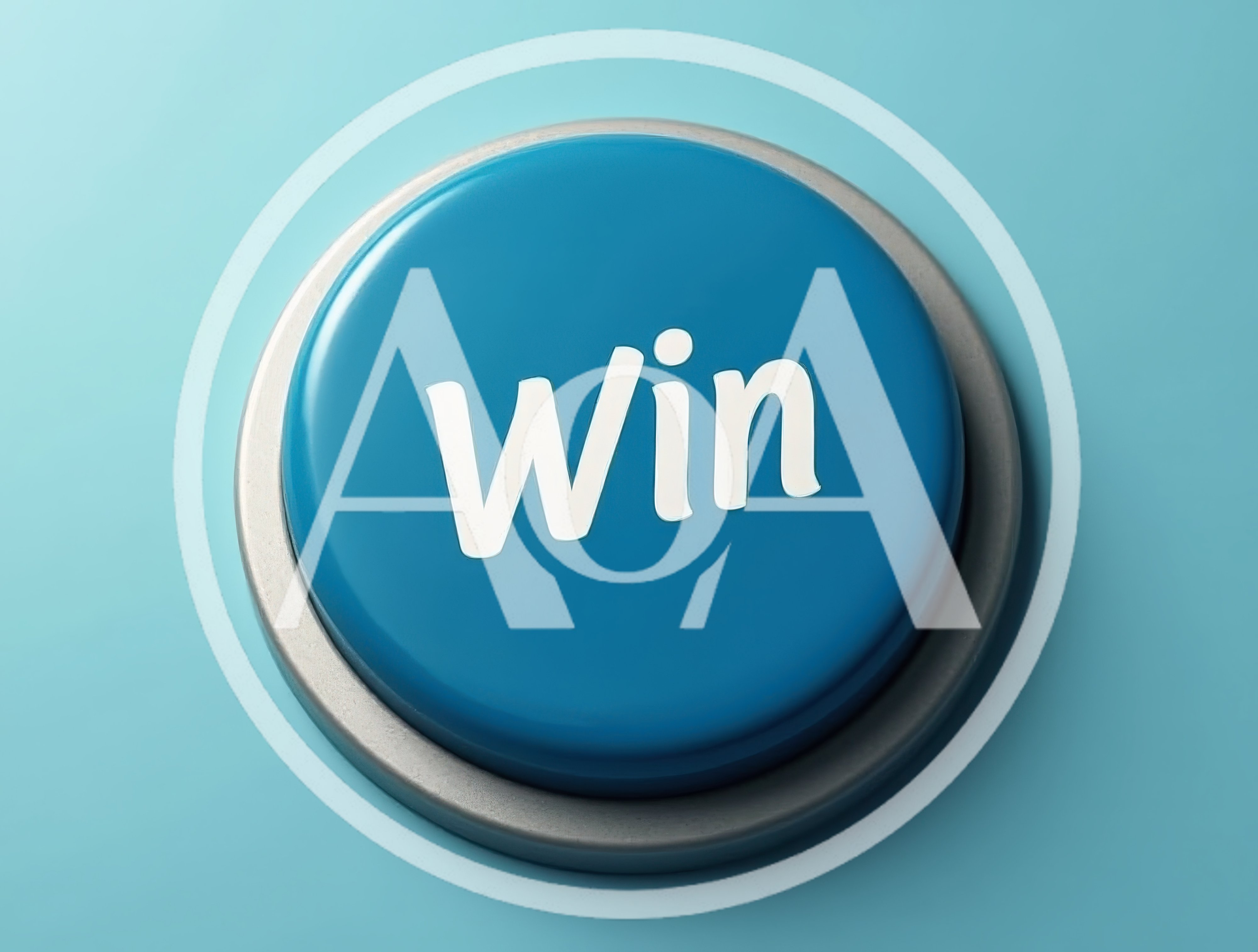 Blue Push Button With Win Text