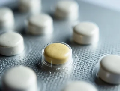 Single Yellow Pill In A Blister Pack