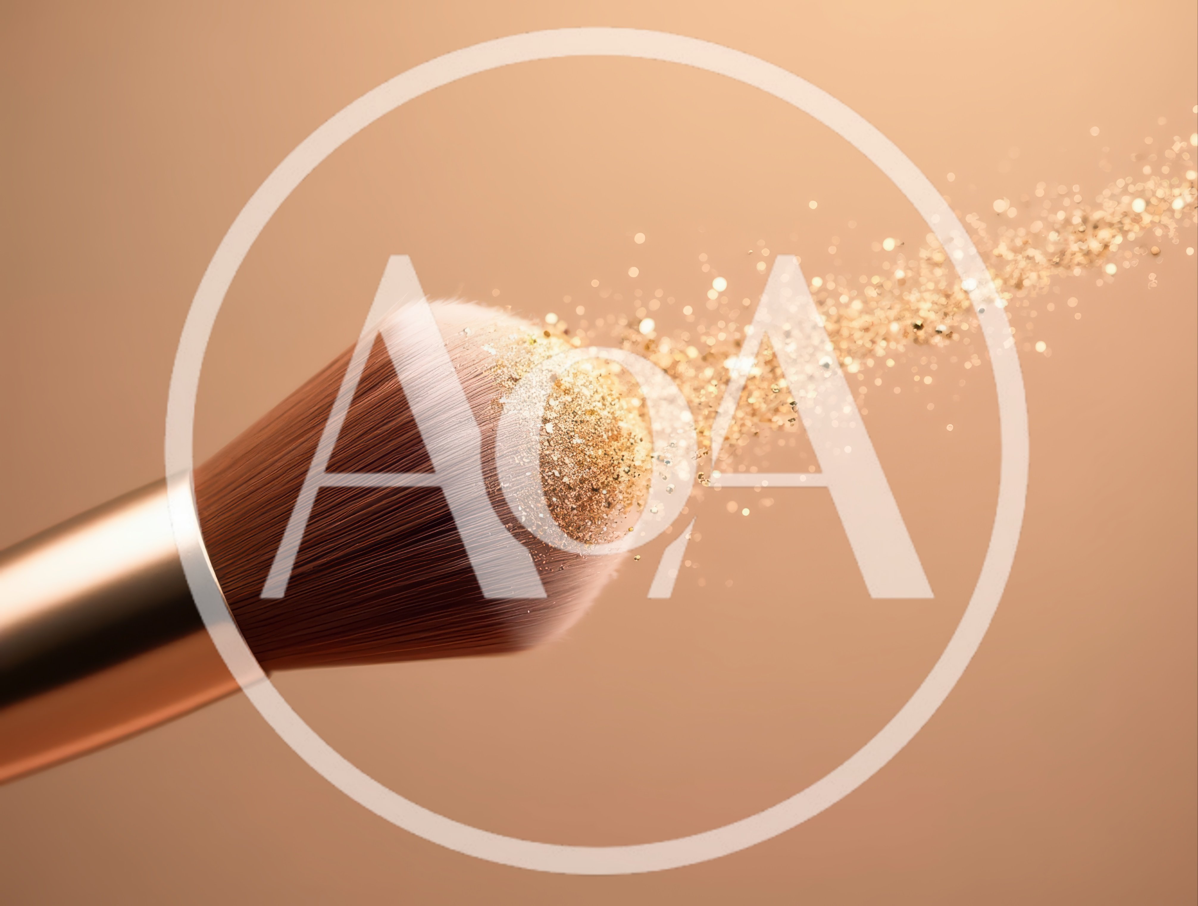 Makeup Brush With Exploding Gold Glitter Particles