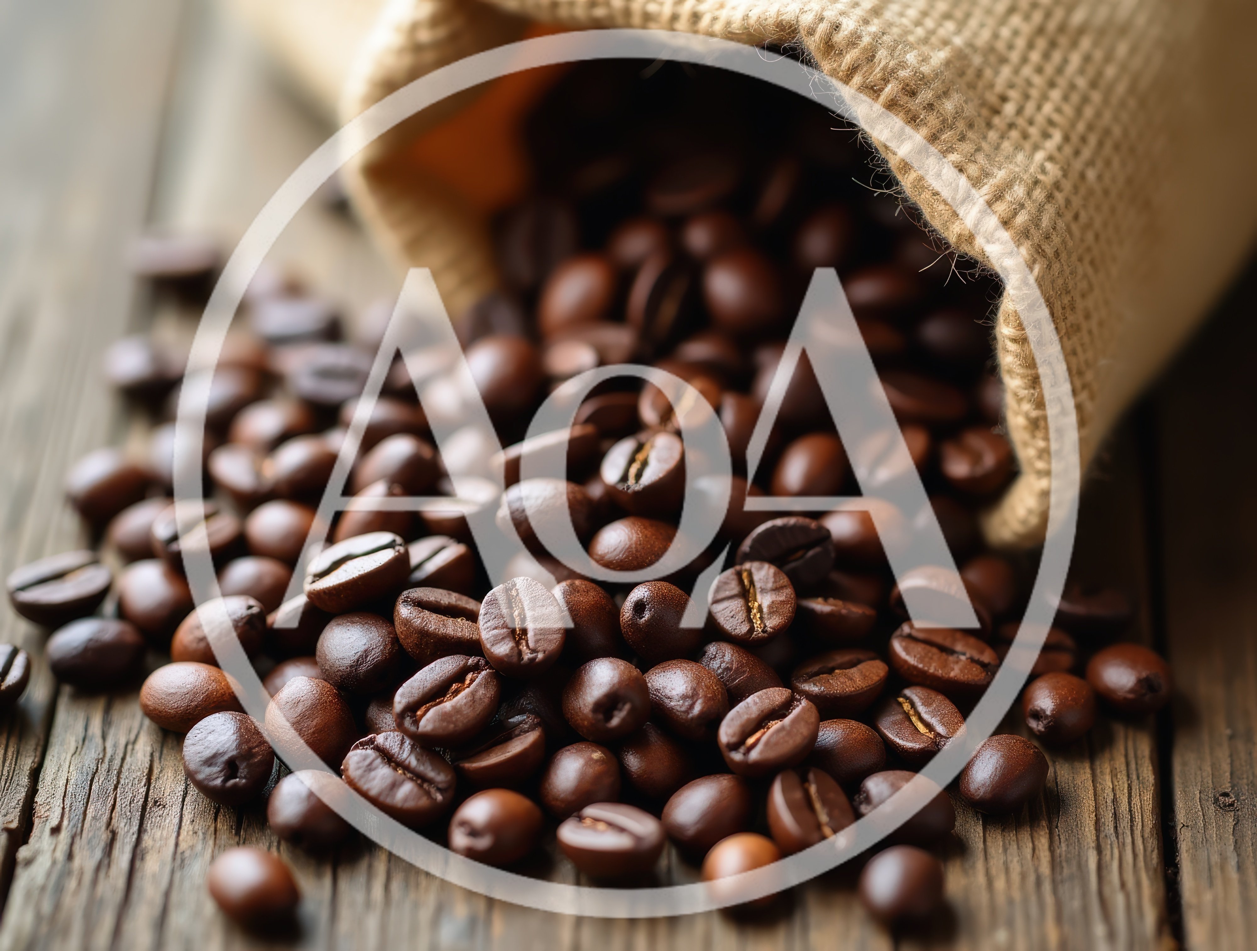Roasted Coffee Beans Spilling From A Burlap Sack
