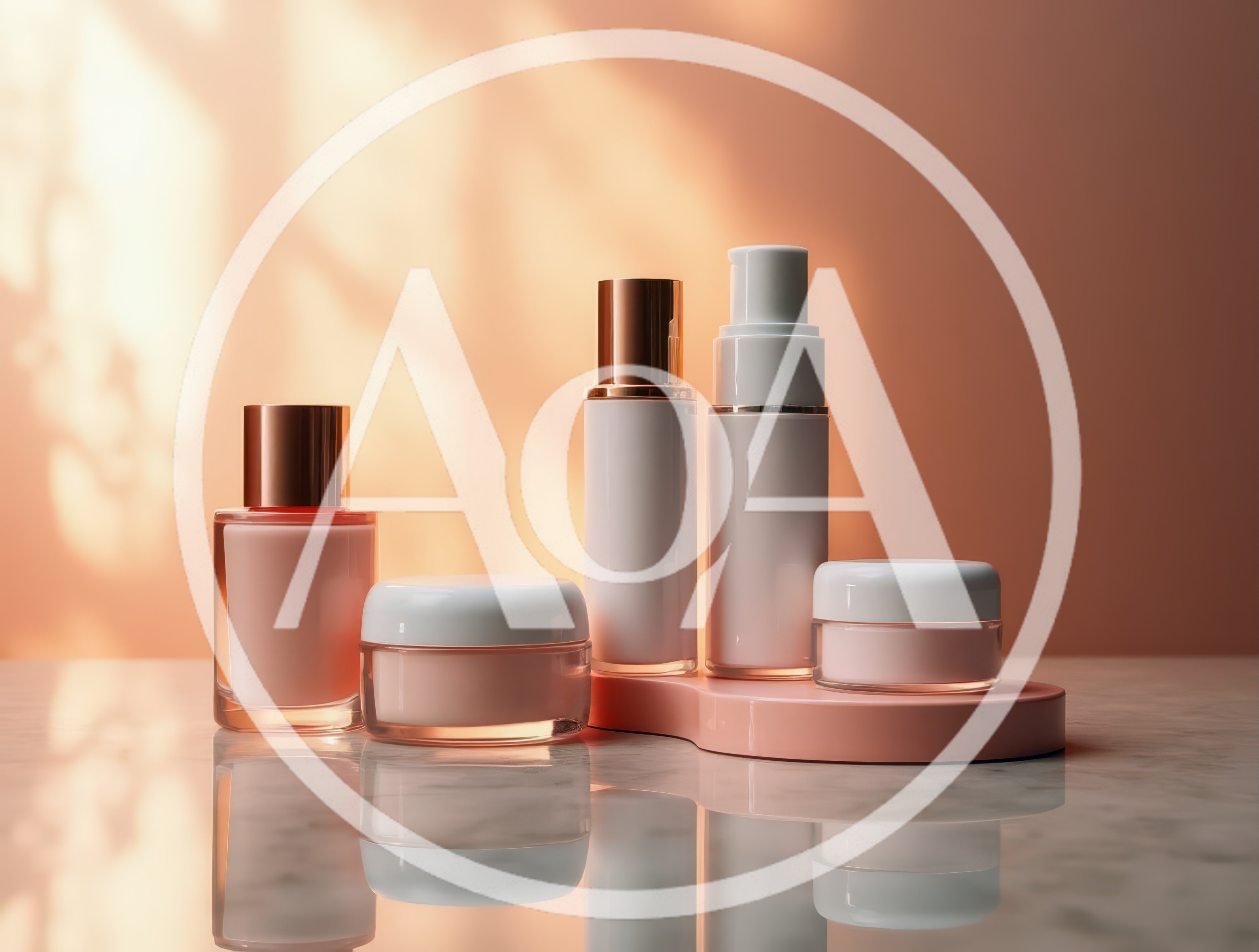 Luxury Skincare Product Set on Marble Surface