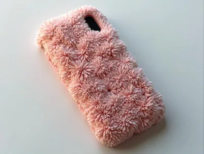 Pink Fuzzy Flower Textured Phone Case