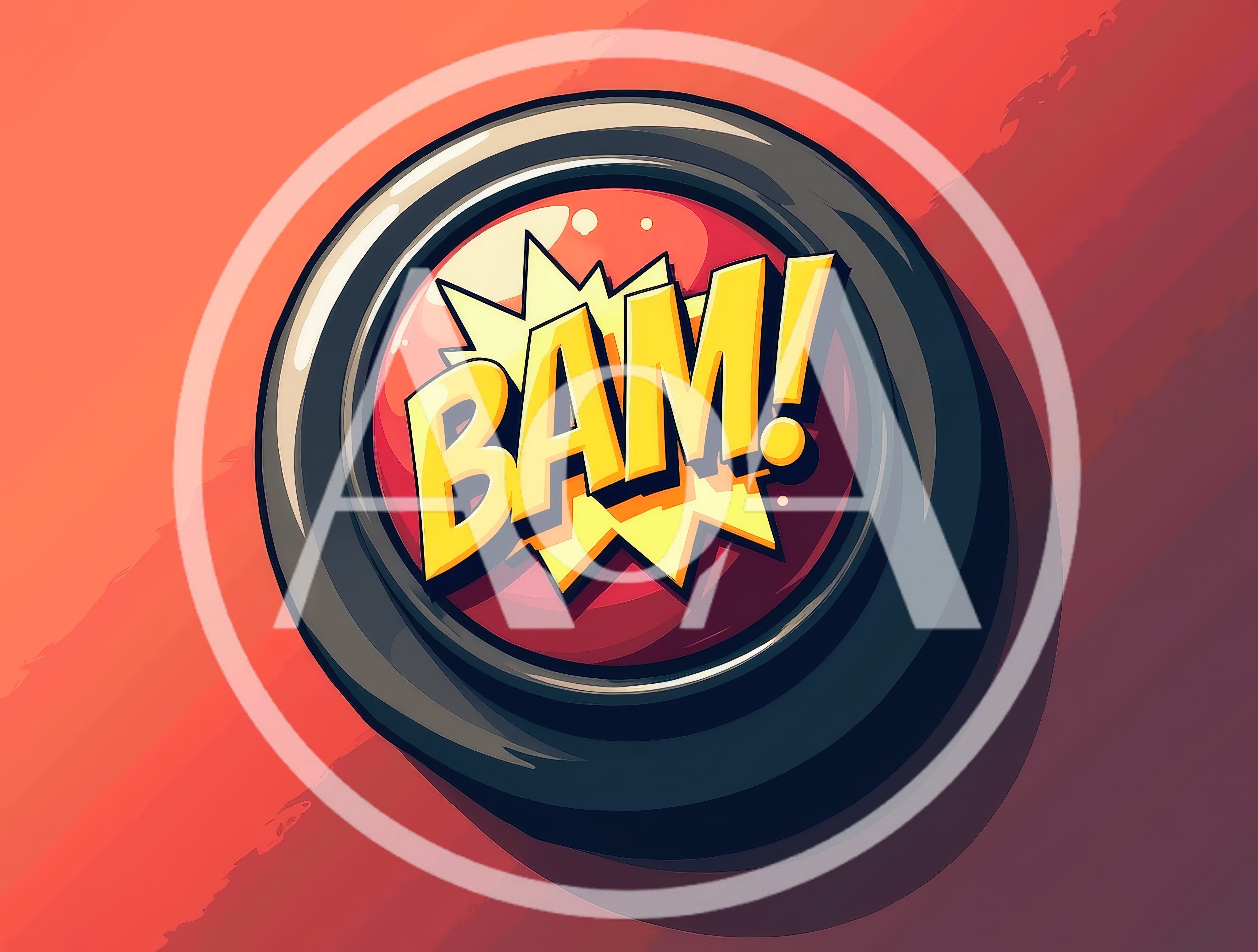Comic Book Style Bam Button Illustration