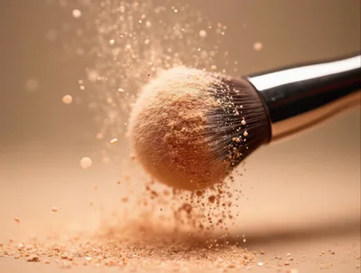 Makeup Brush With Loose Powder Explosion