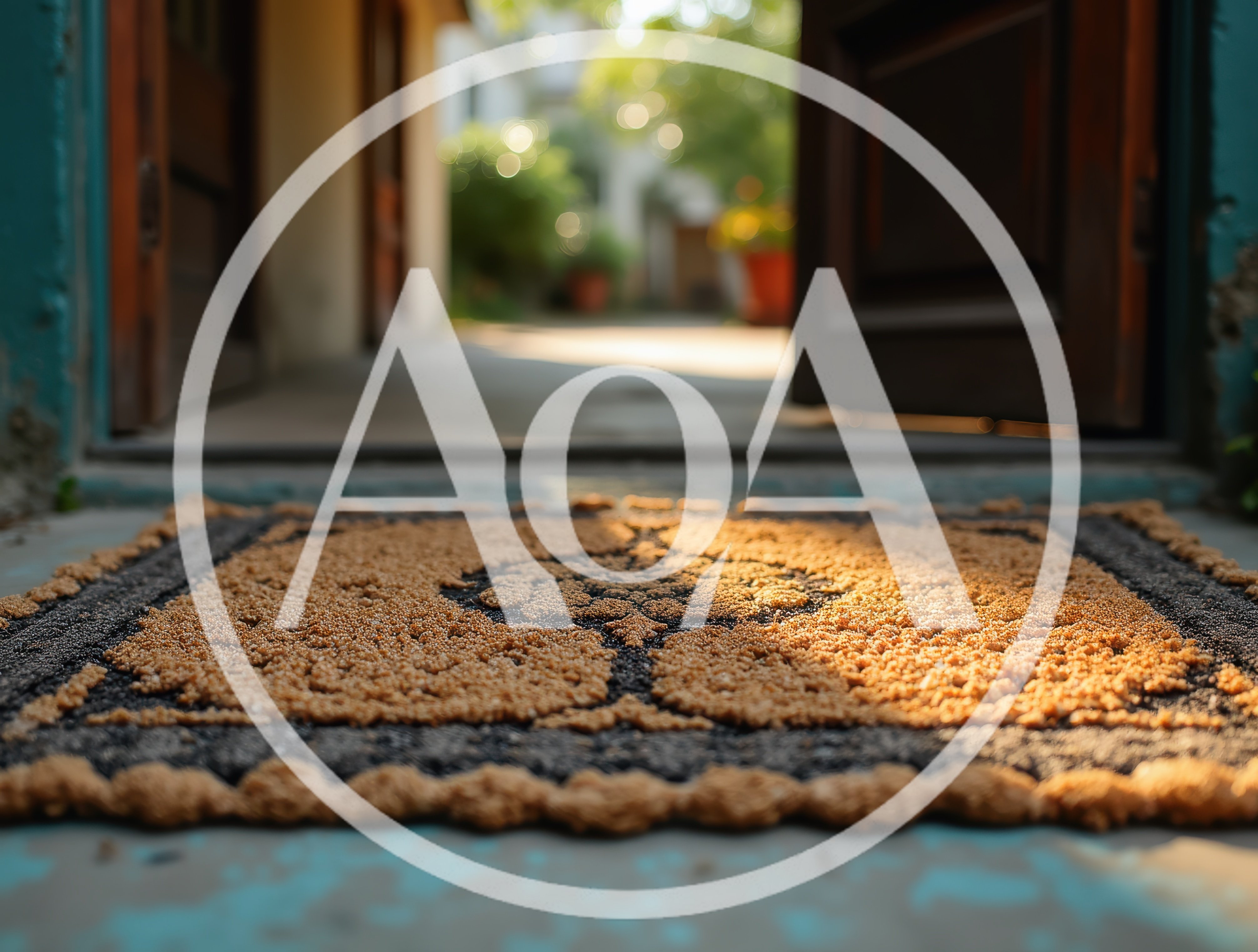 Textured Doormat At The Entrance Of A Sunny Home