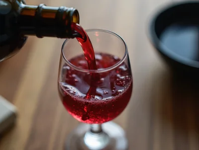 Red Wine Being Poured Into A Glass