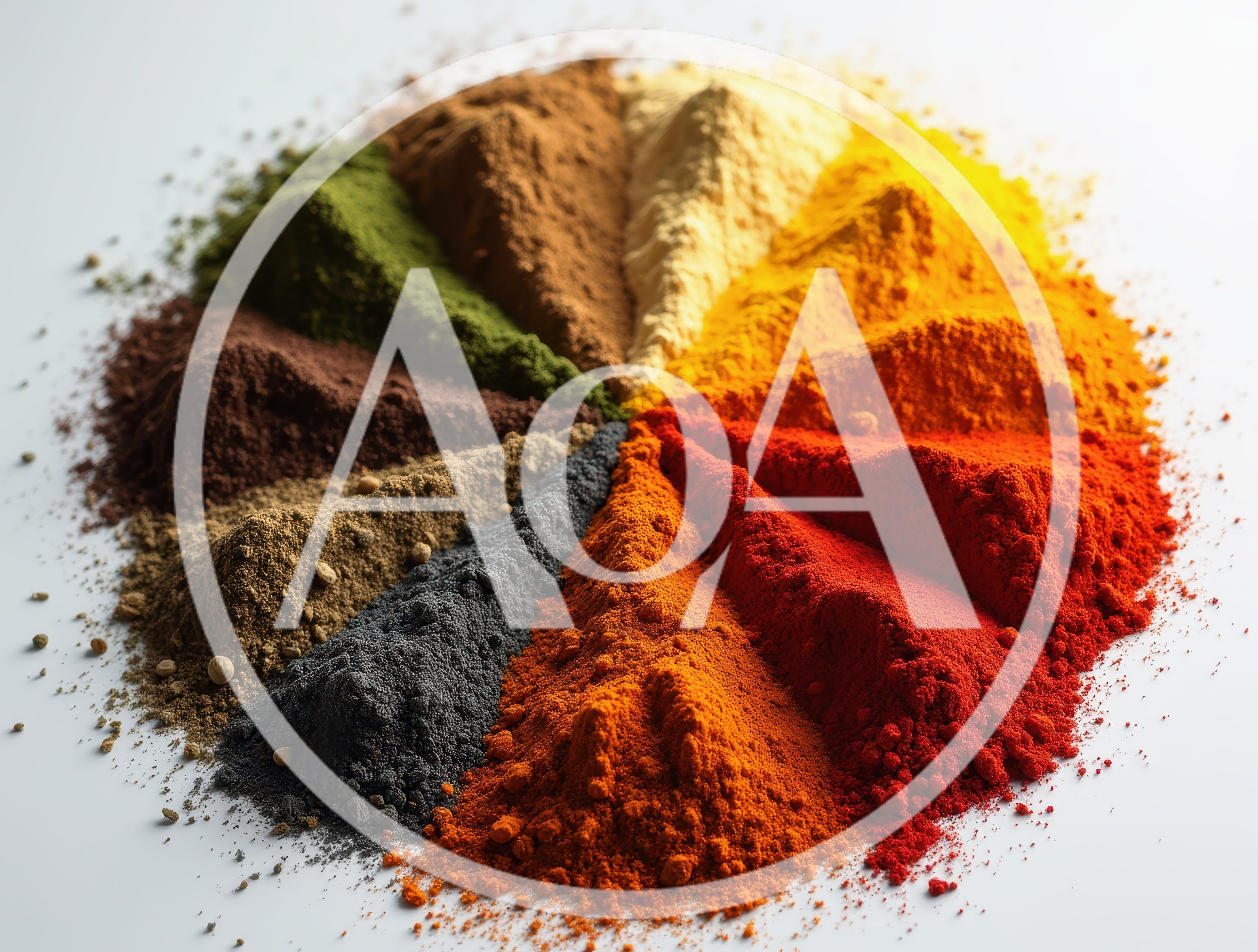 Vibrant Assortment Of Colorful Spices Arranged In A Circle