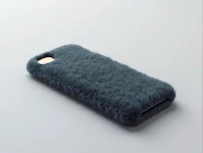 Furry Dark Gray Smartphone Case On White Background