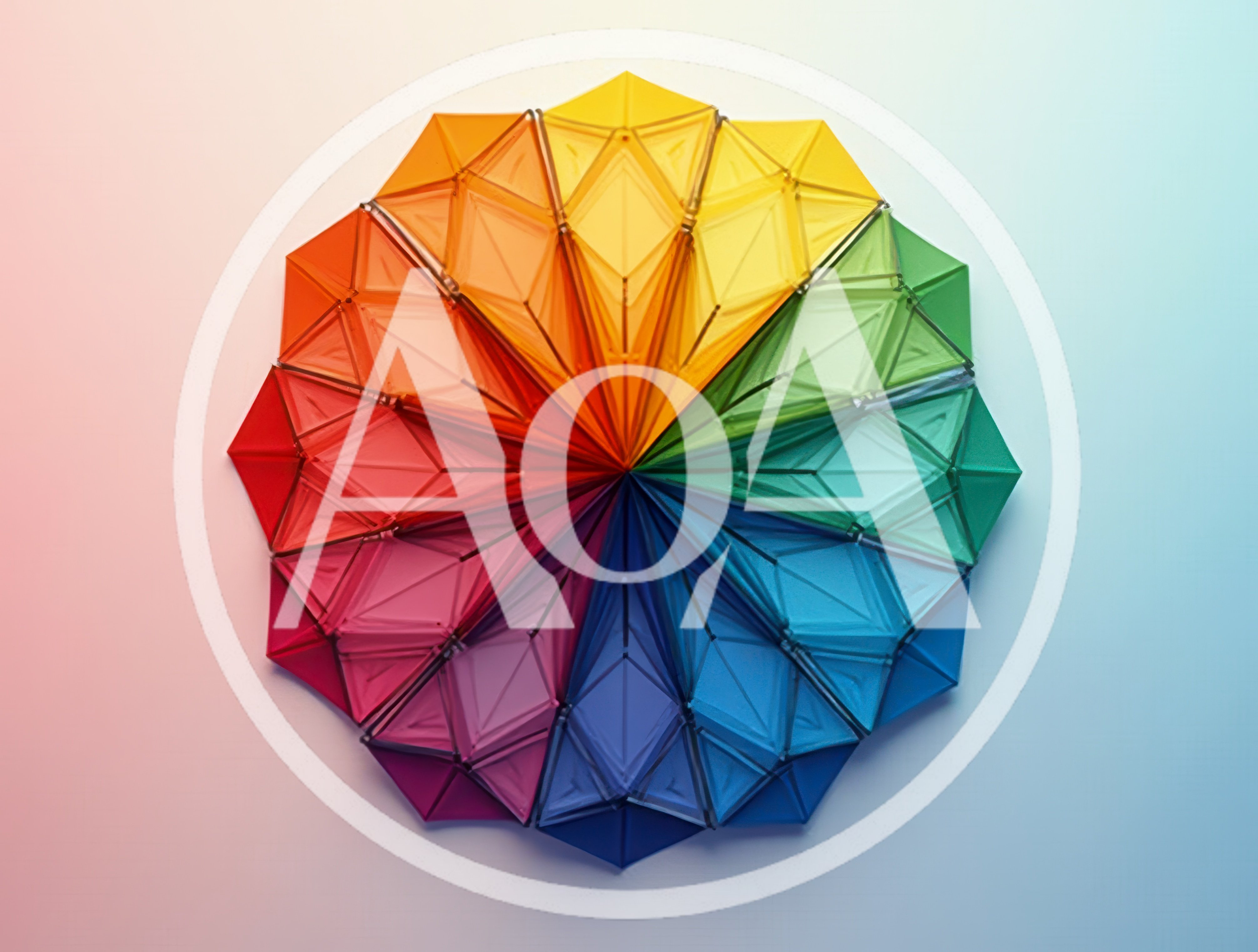 Geometric Color Wheel Made Of Translucent Plastic Prisms