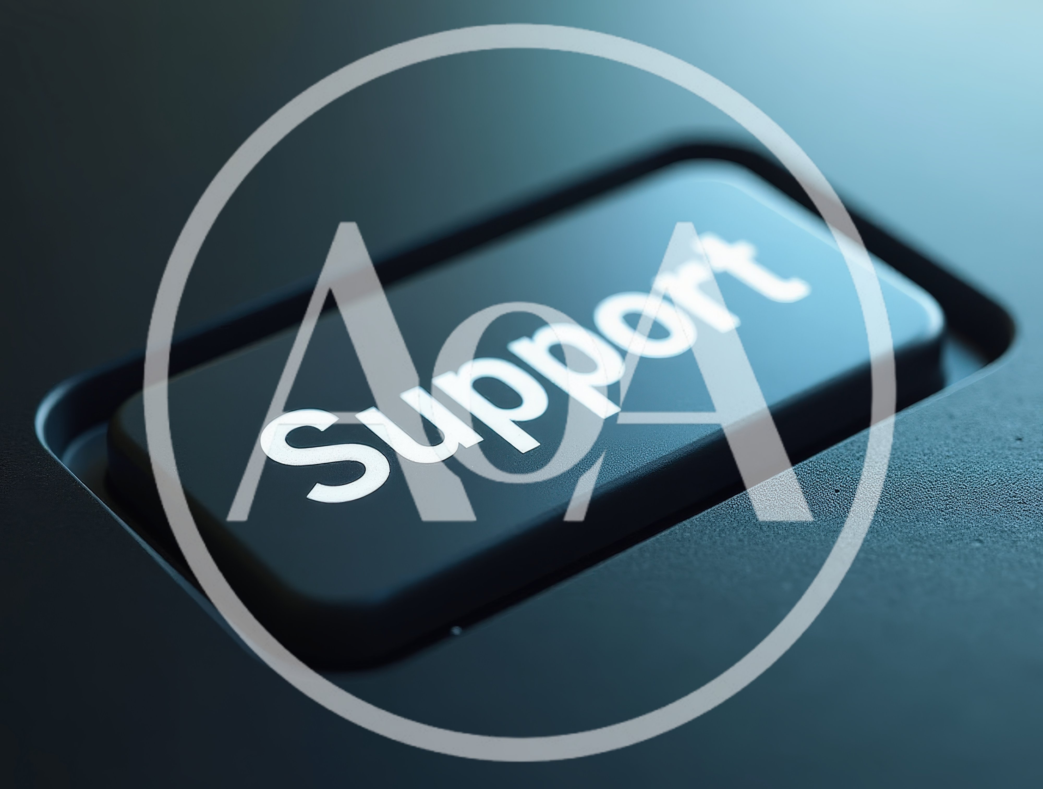Close Up Of A Support Button On A Keyboard