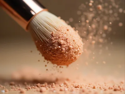 Makeup Brush With Loose Powder Particles