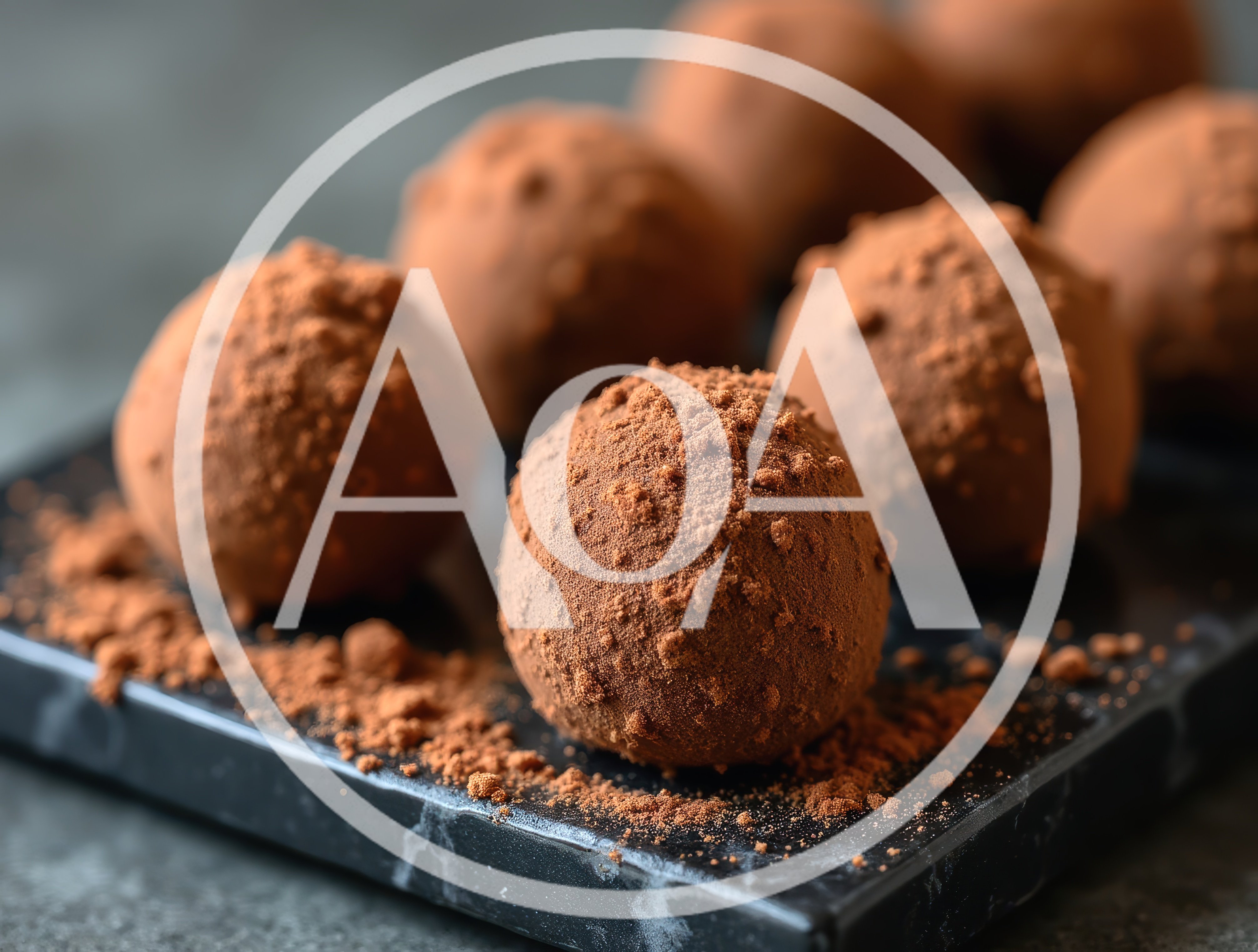 Gourmet Chocolate Truffles Dusted With Cocoa Powder