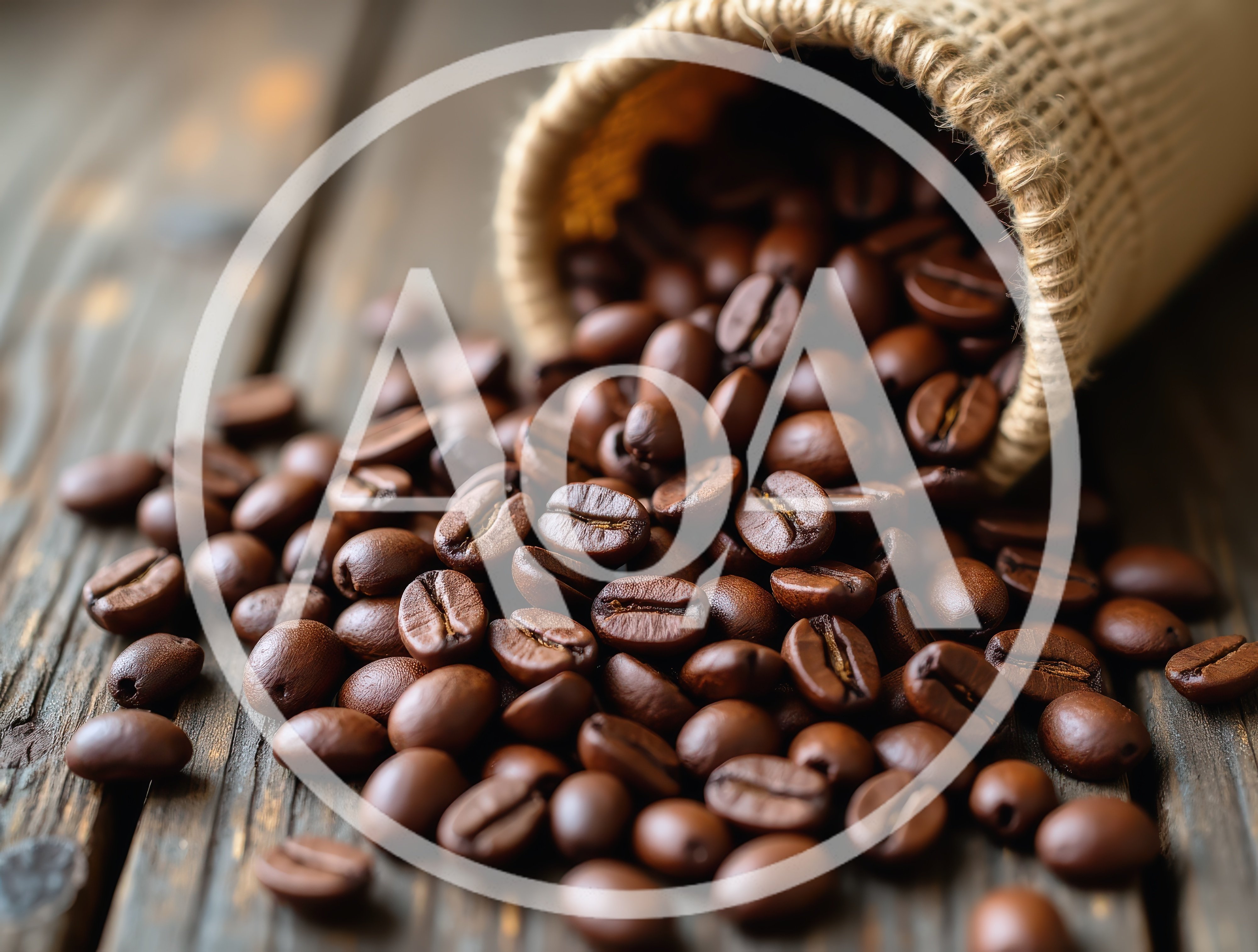 Roasted Coffee Beans Spilling From A Burlap Sack