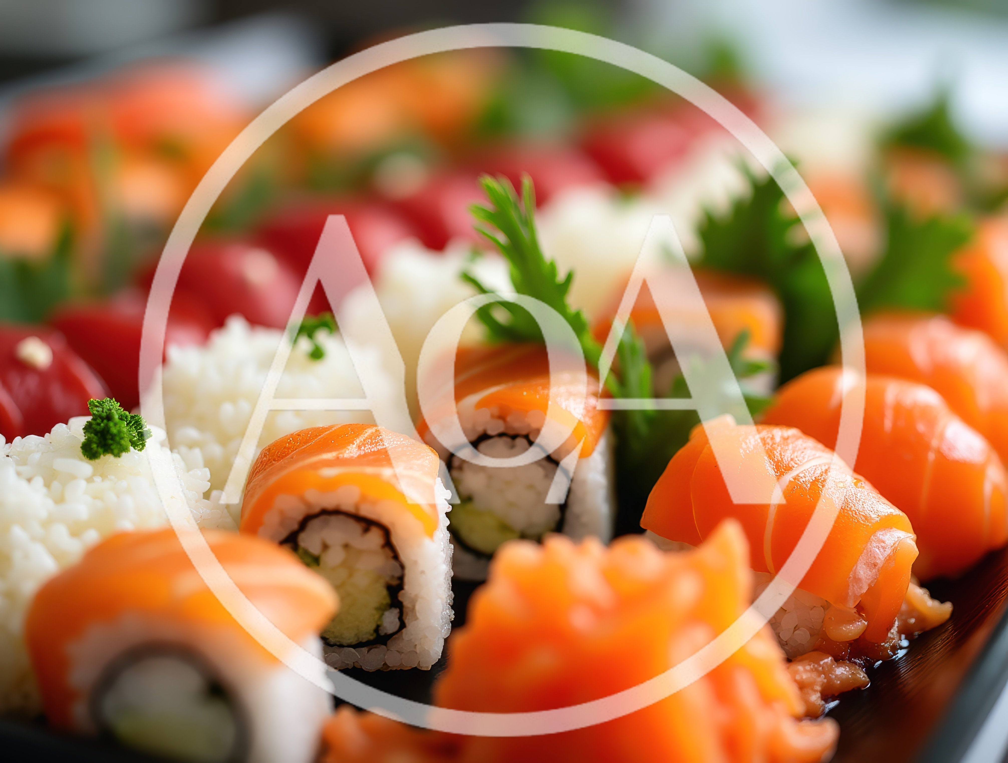 Fresh Salmon Sushi Rolls Platter