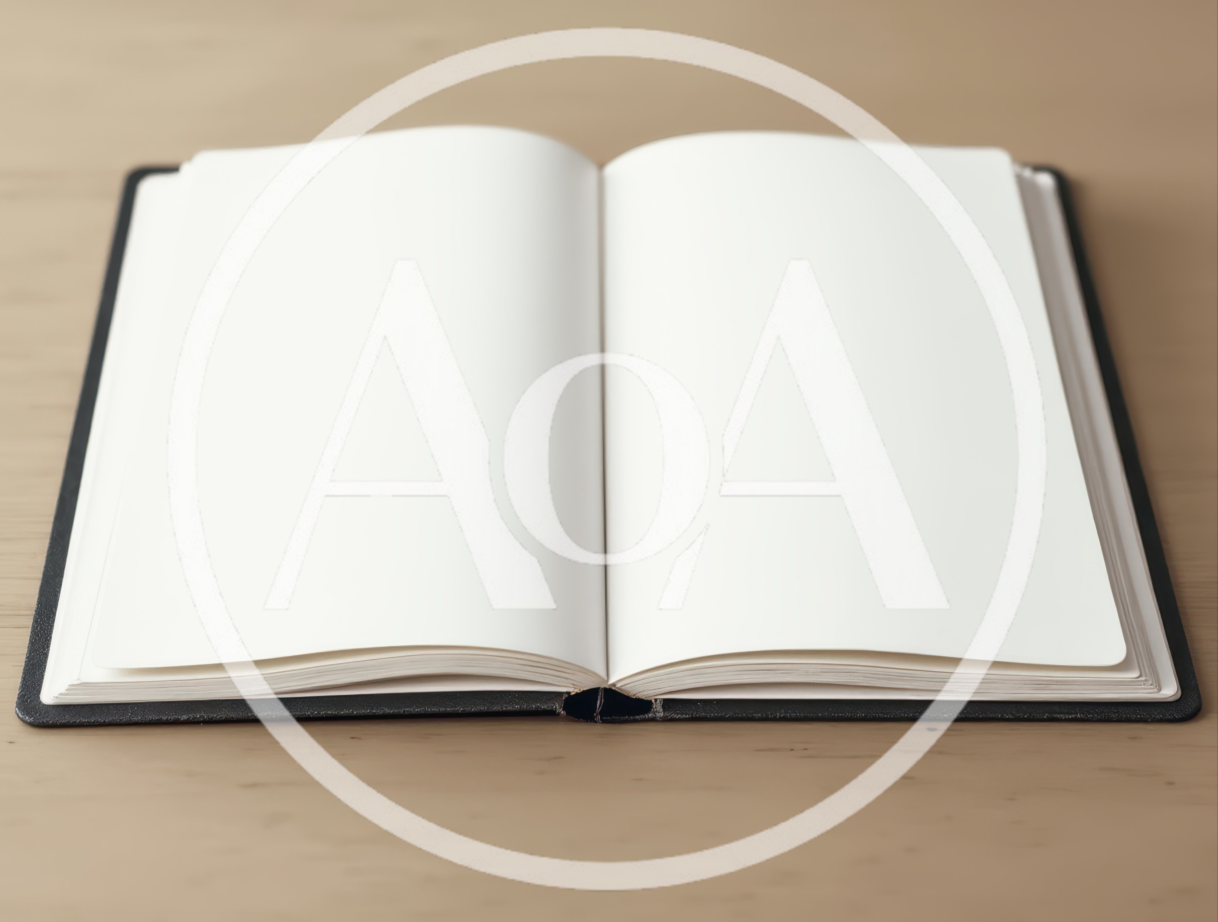 Open Blank Notebook On A Wooden Table