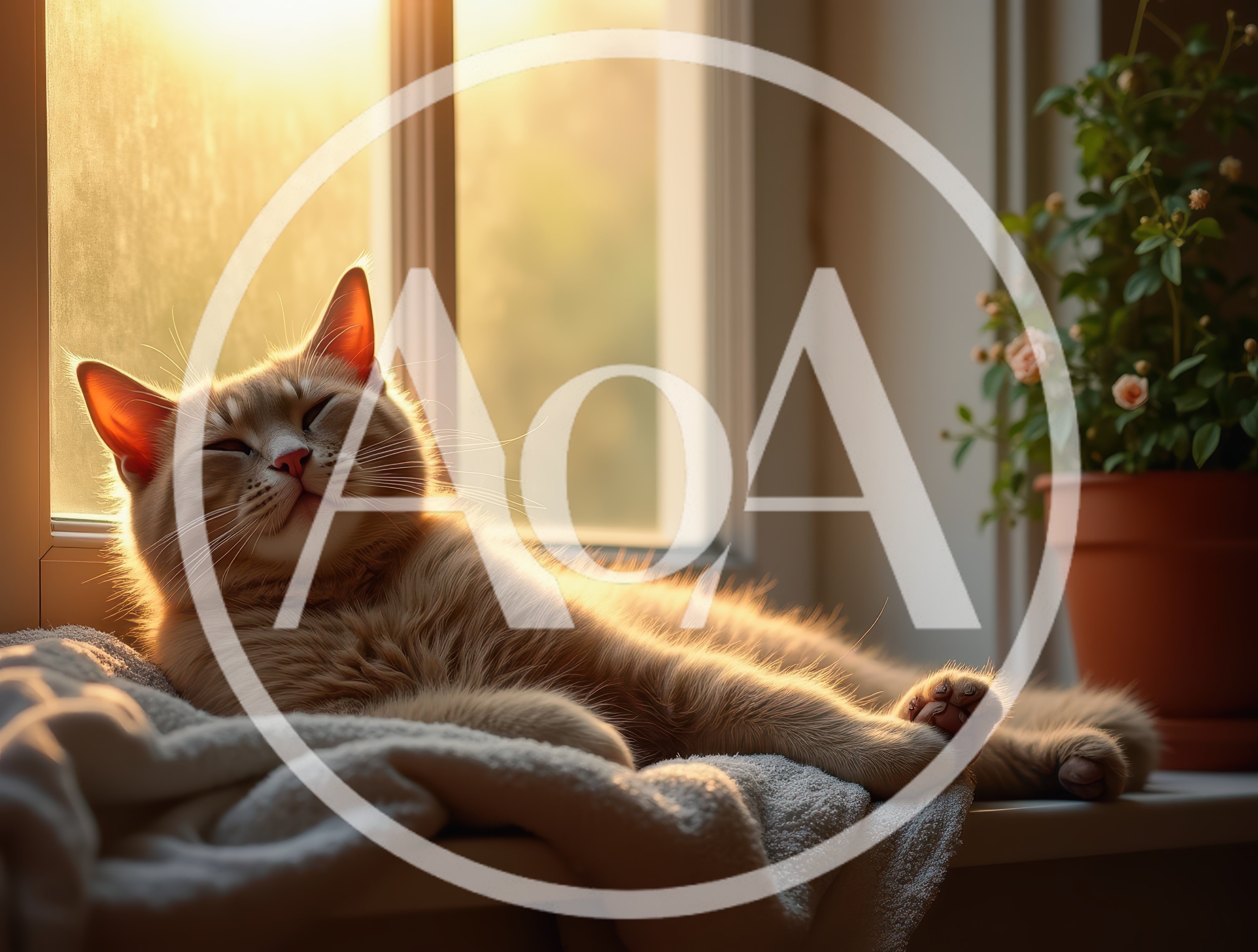 Ginger Cat Sleeping Peacefully On A Sunny Windowsill