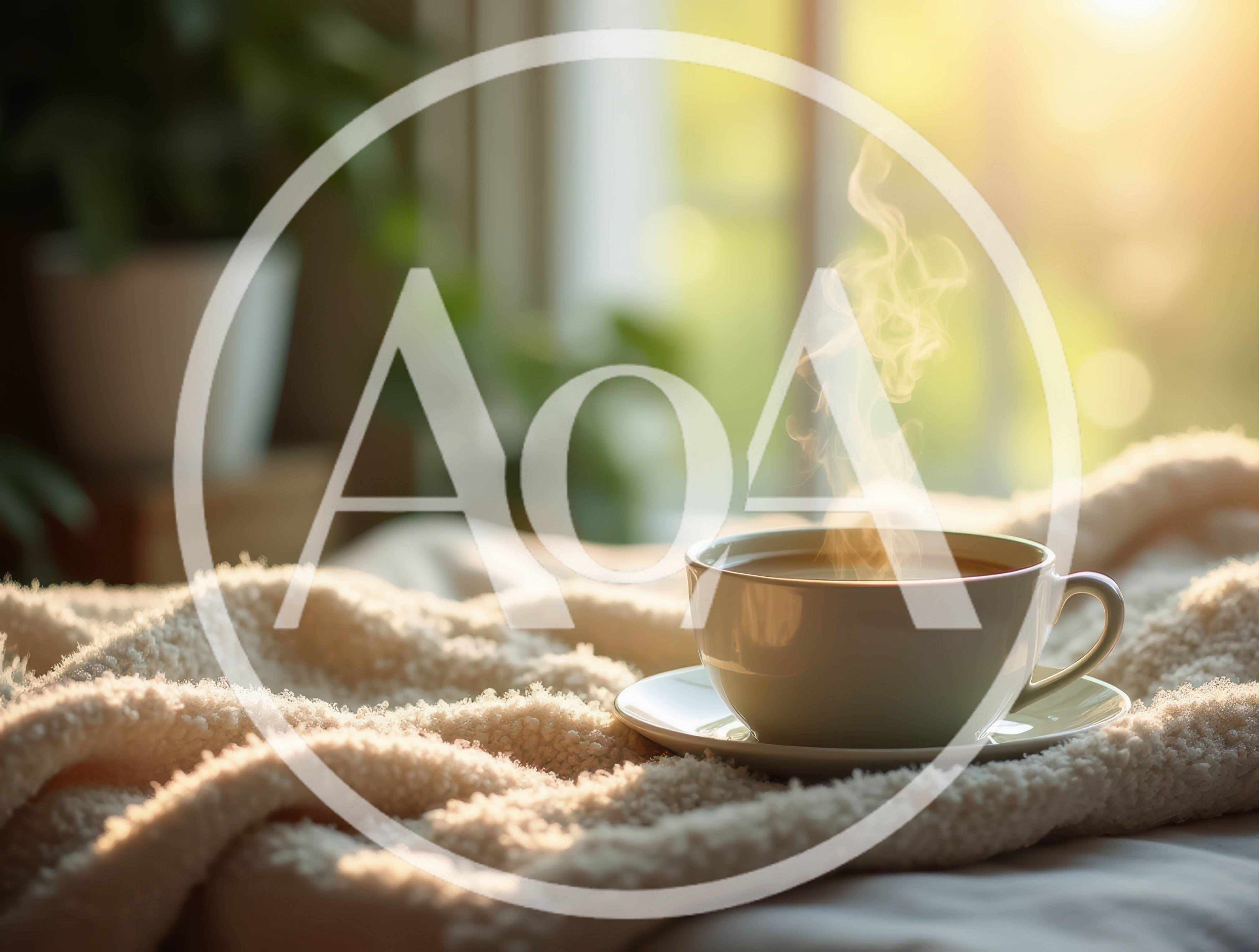 Steaming Cup Of Coffee On A Cozy Blanket