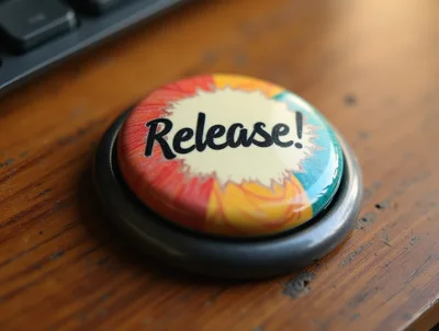 Close Up Of A Release Button On Wooden Desk