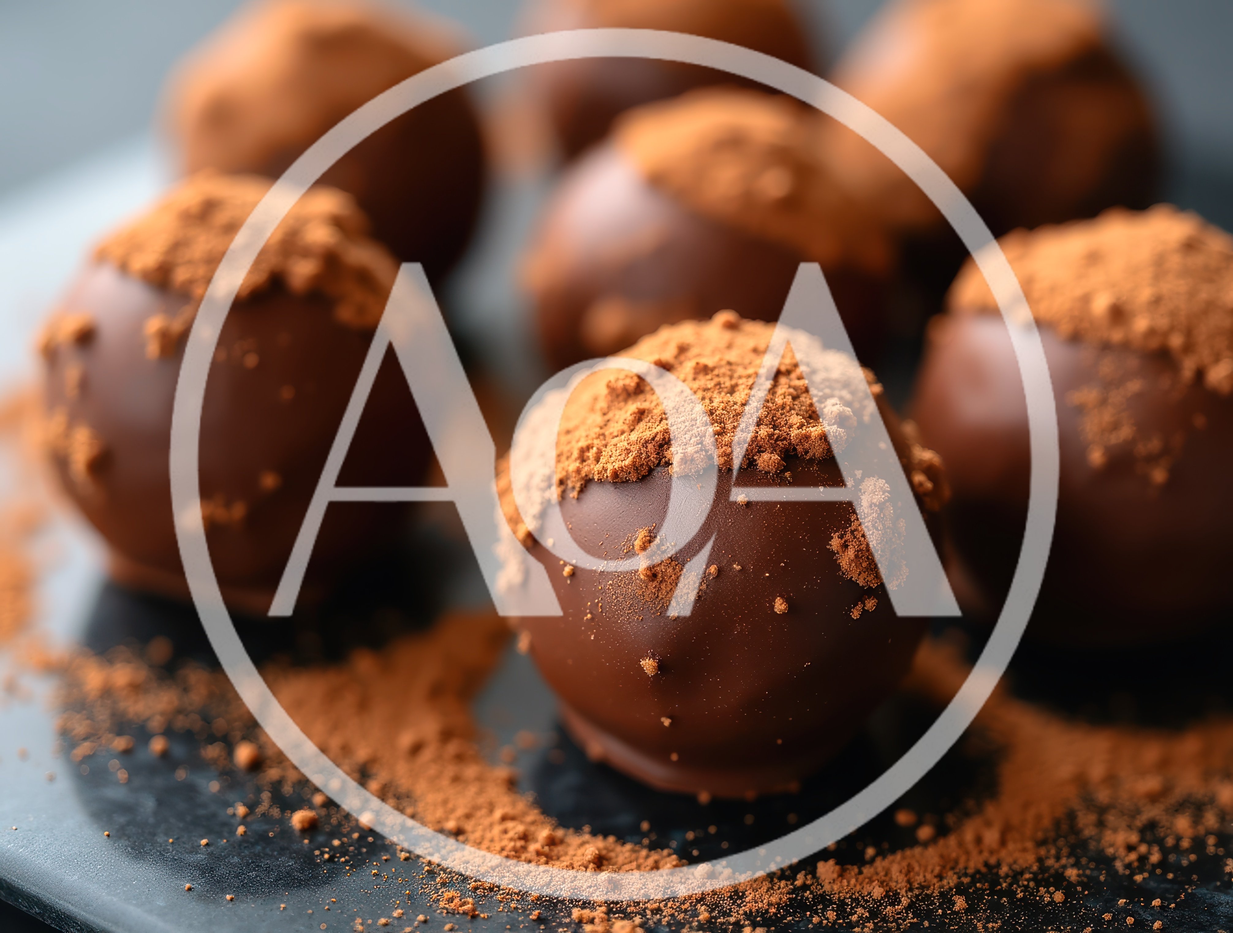 Gourmet Chocolate Truffles Dusted With Cocoa Powder