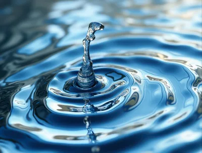 Macro Shot Of A Water Drop Impacting Surface