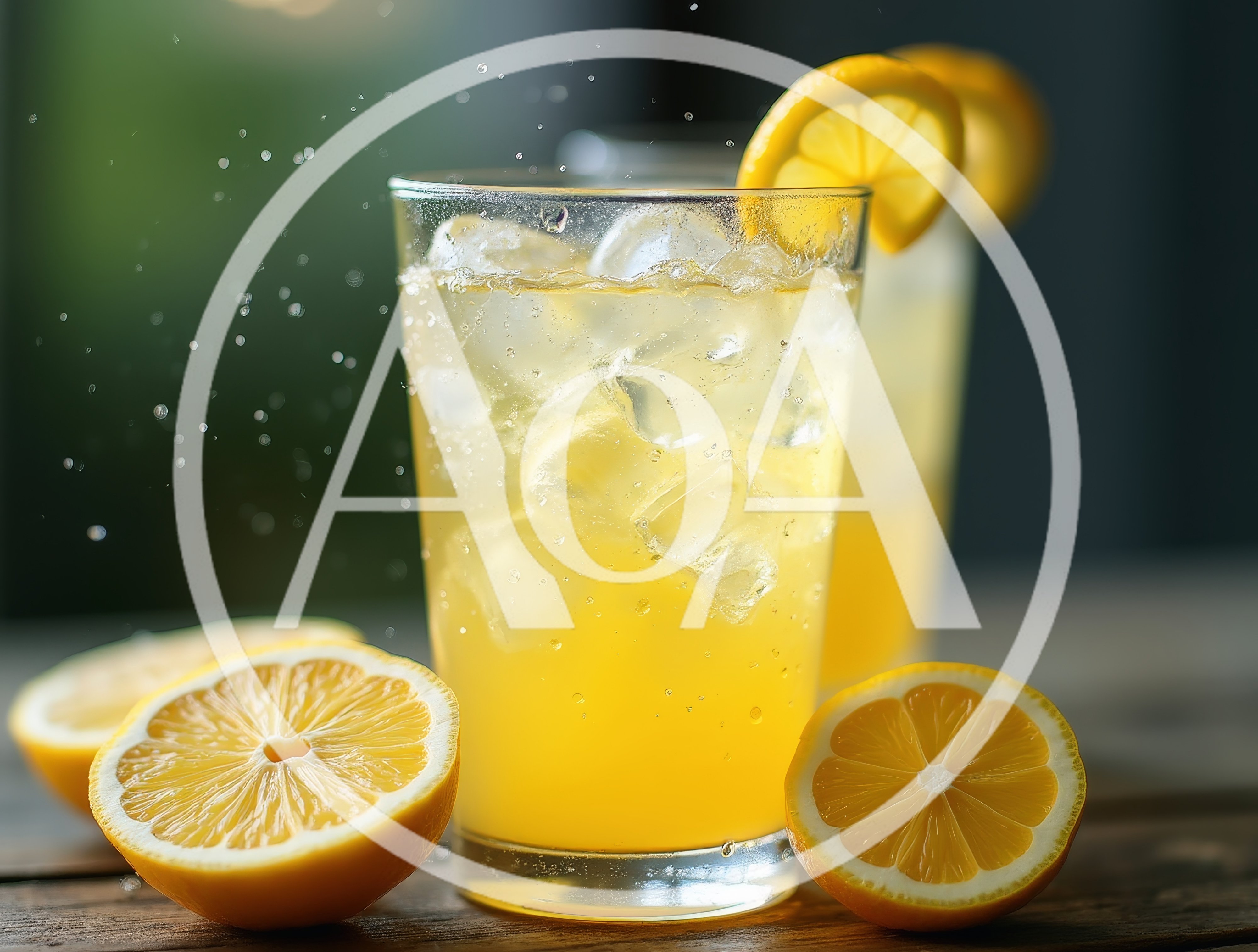 Refreshing Glass Of Lemonade With Fresh Lemon Slices