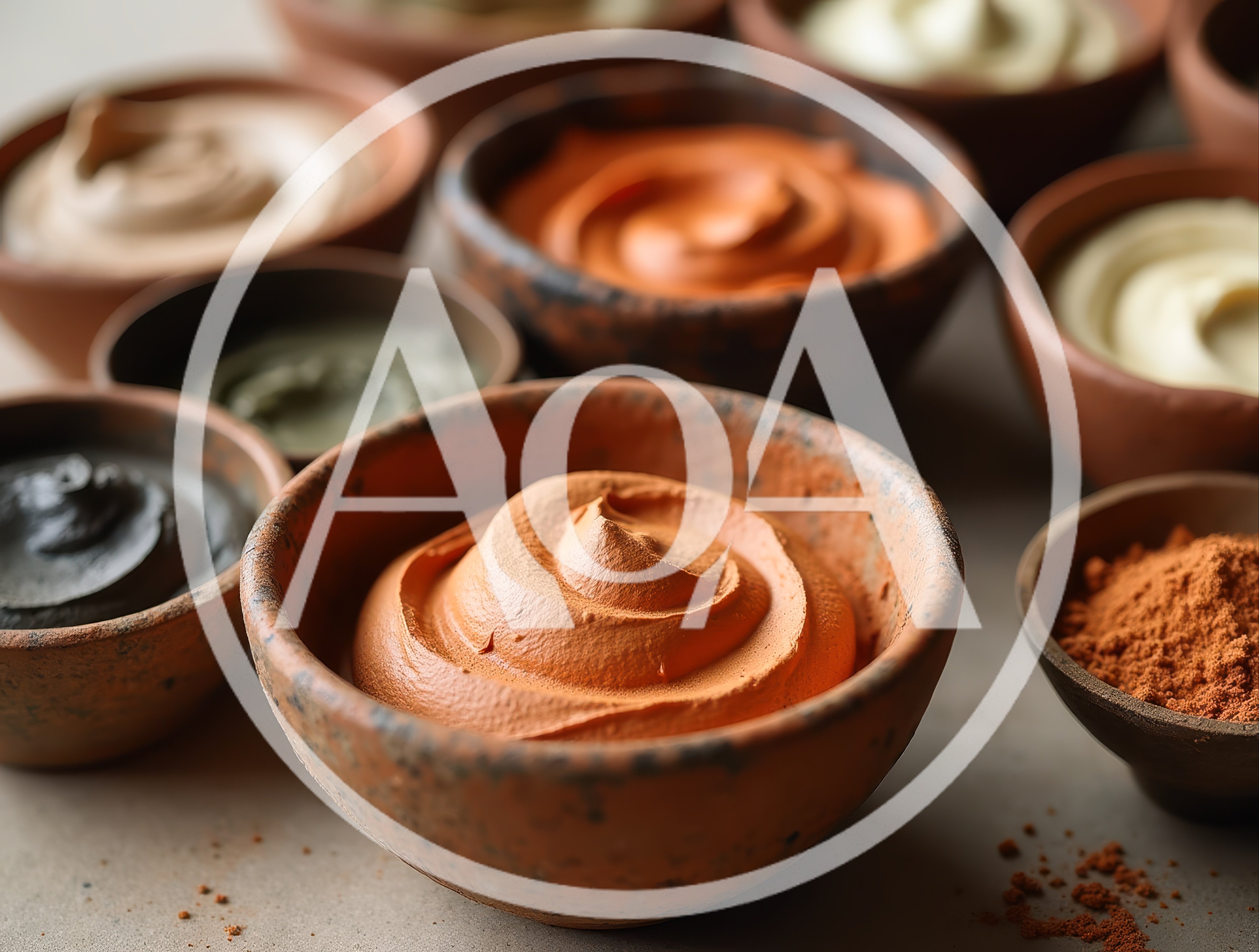 Assorted Clay Face Masks In Small Terracotta Bowls