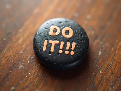 Black Stone With Orange Do It Text