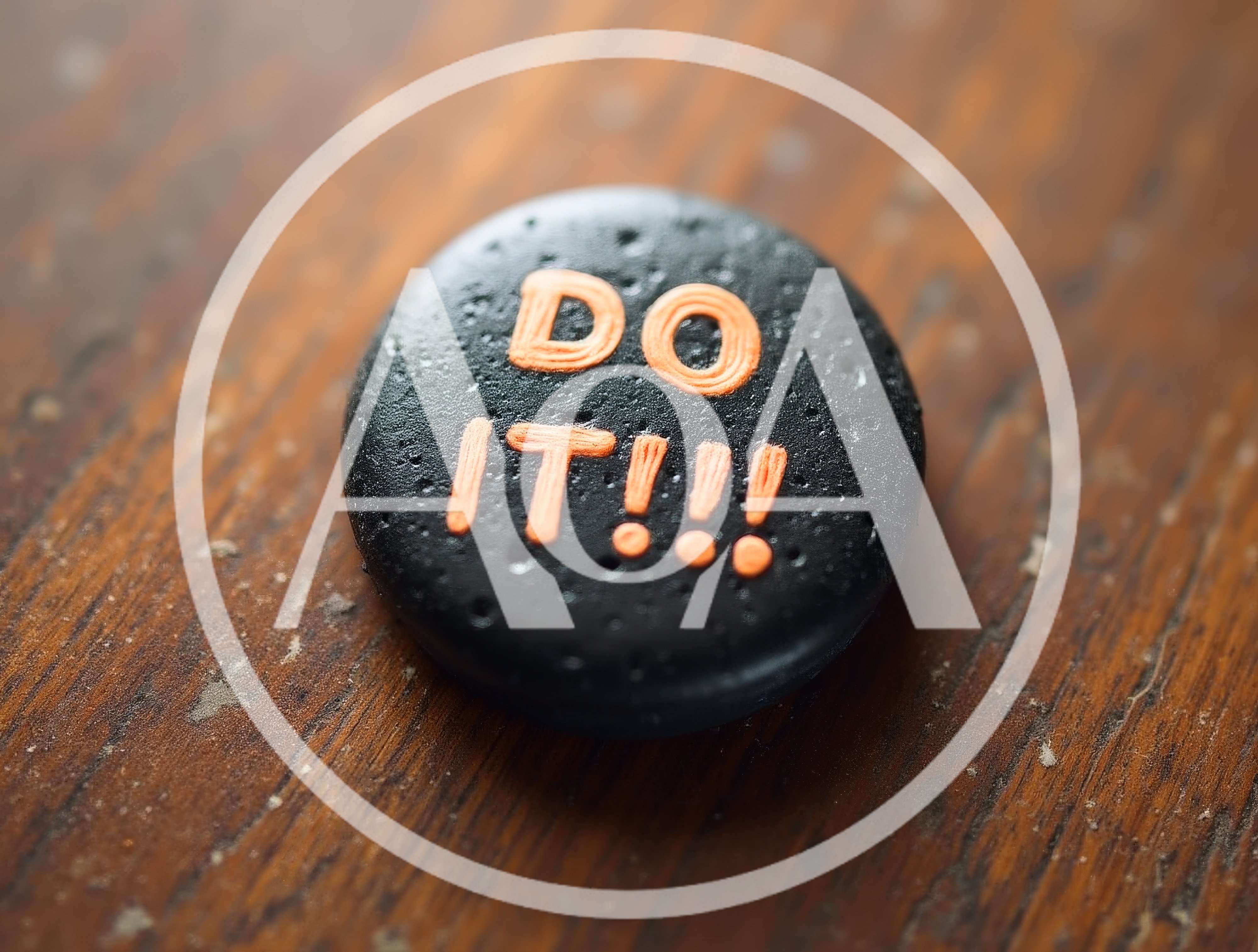 Black Stone With Orange Do It Text