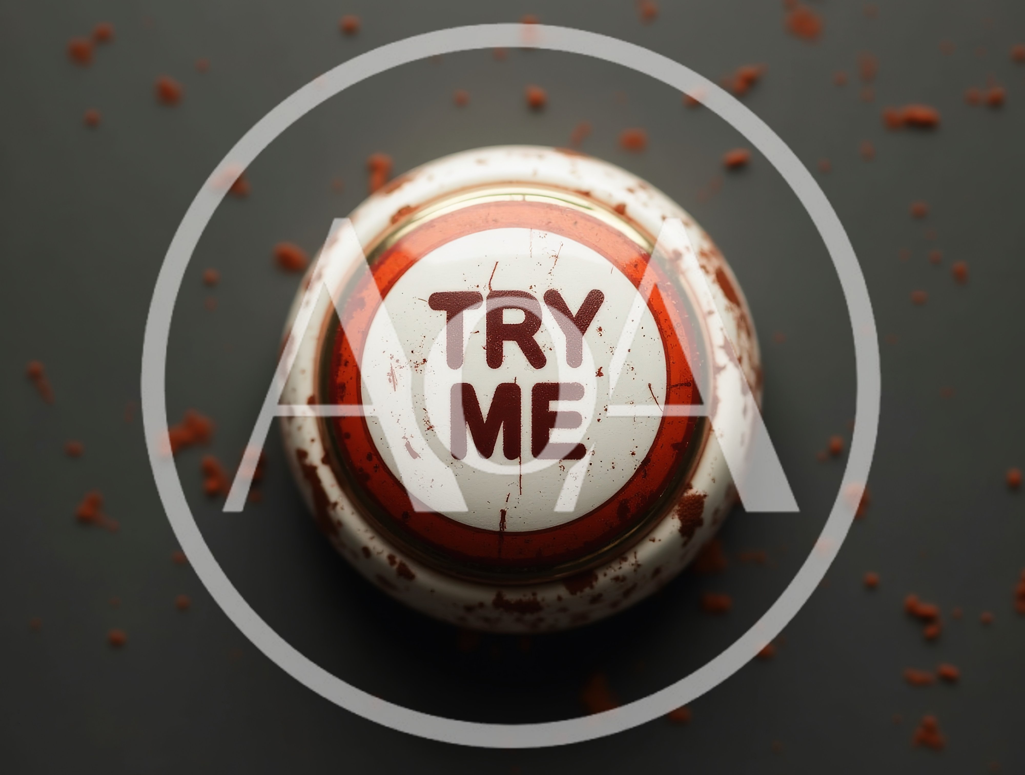 Top Down View Of A Dirty Try Me Button