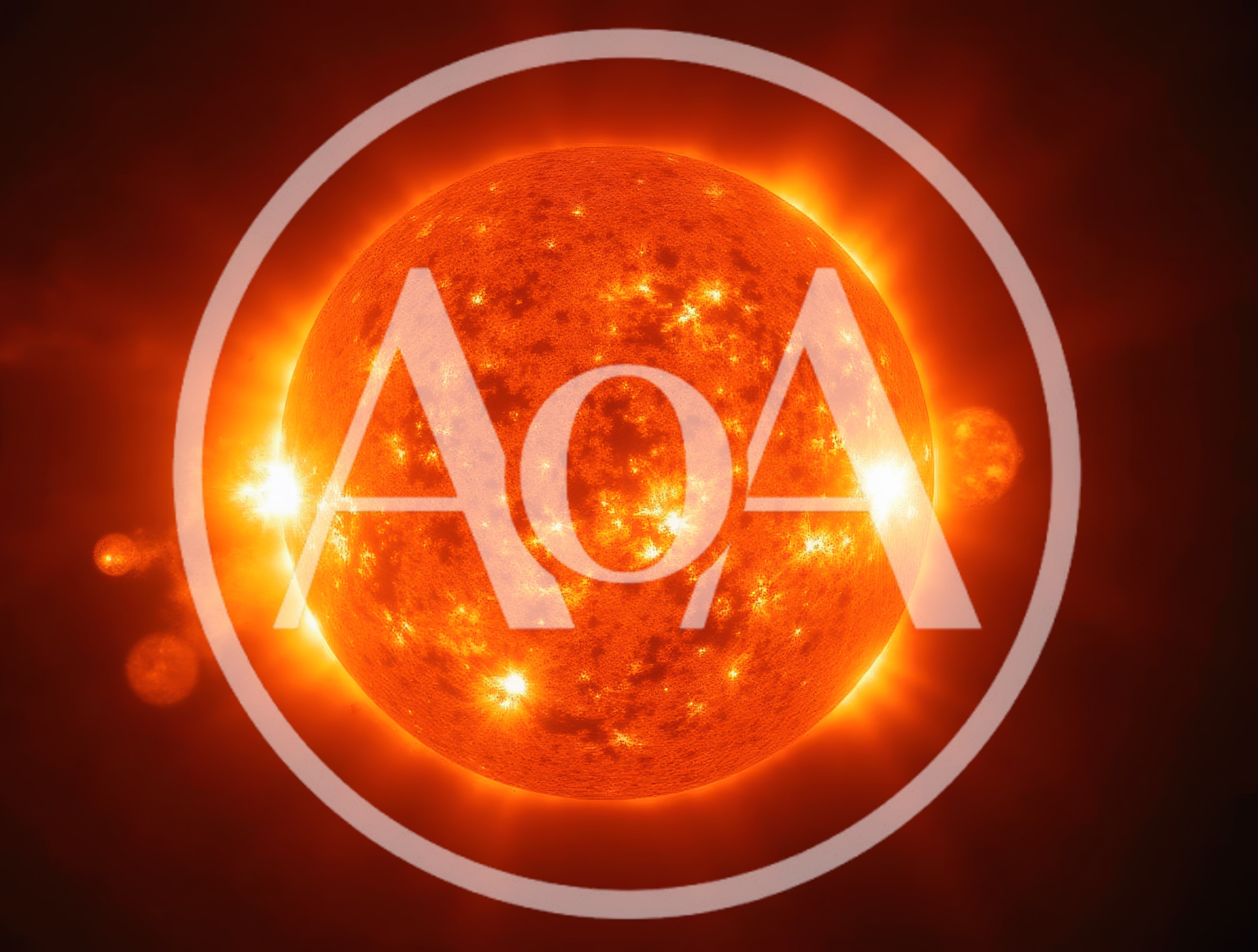 Glowing Sun Surface With Solar Flares And Eruptions