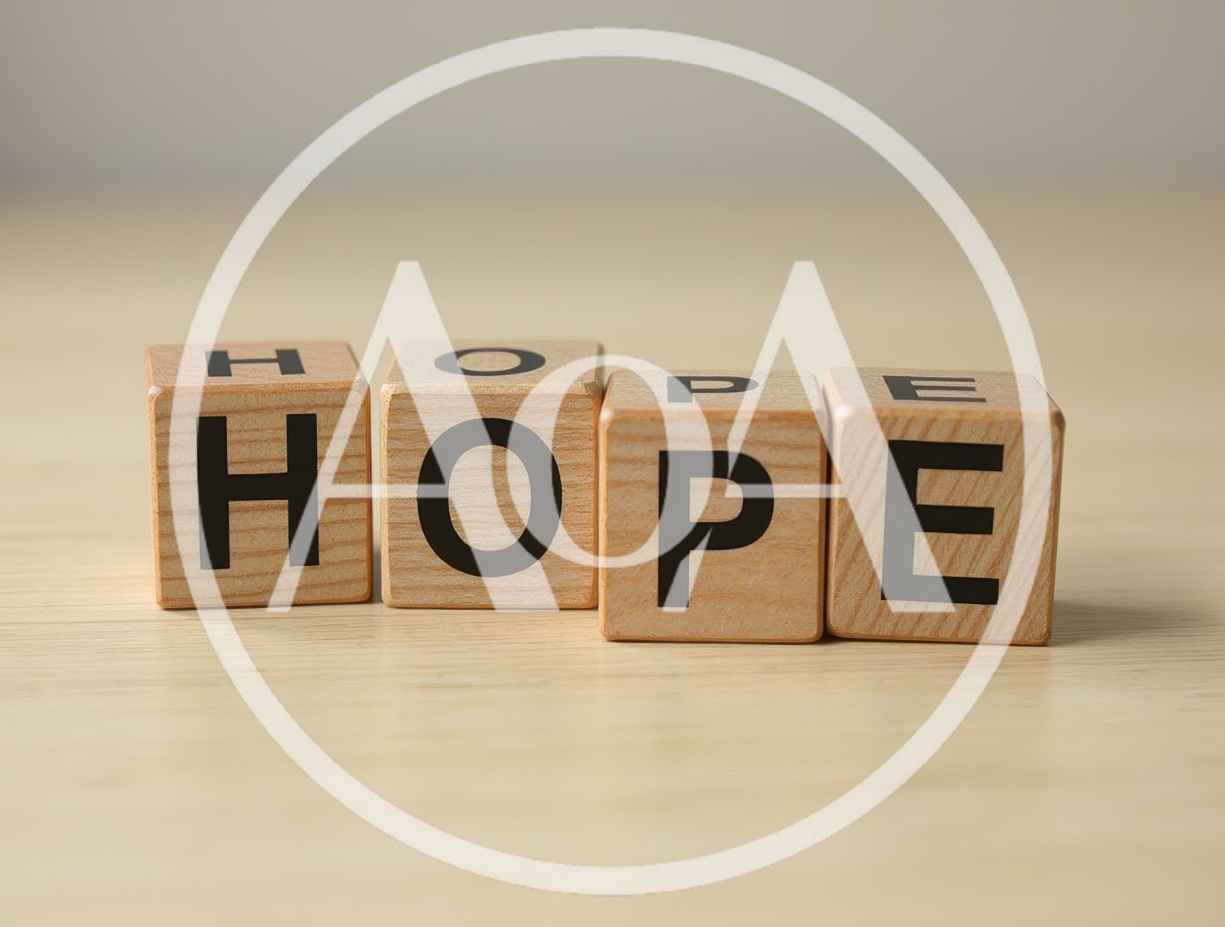 Wooden Blocks Spelling The Word Hope