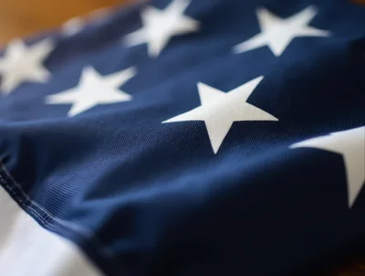 Close Up Of American Flag Stars
