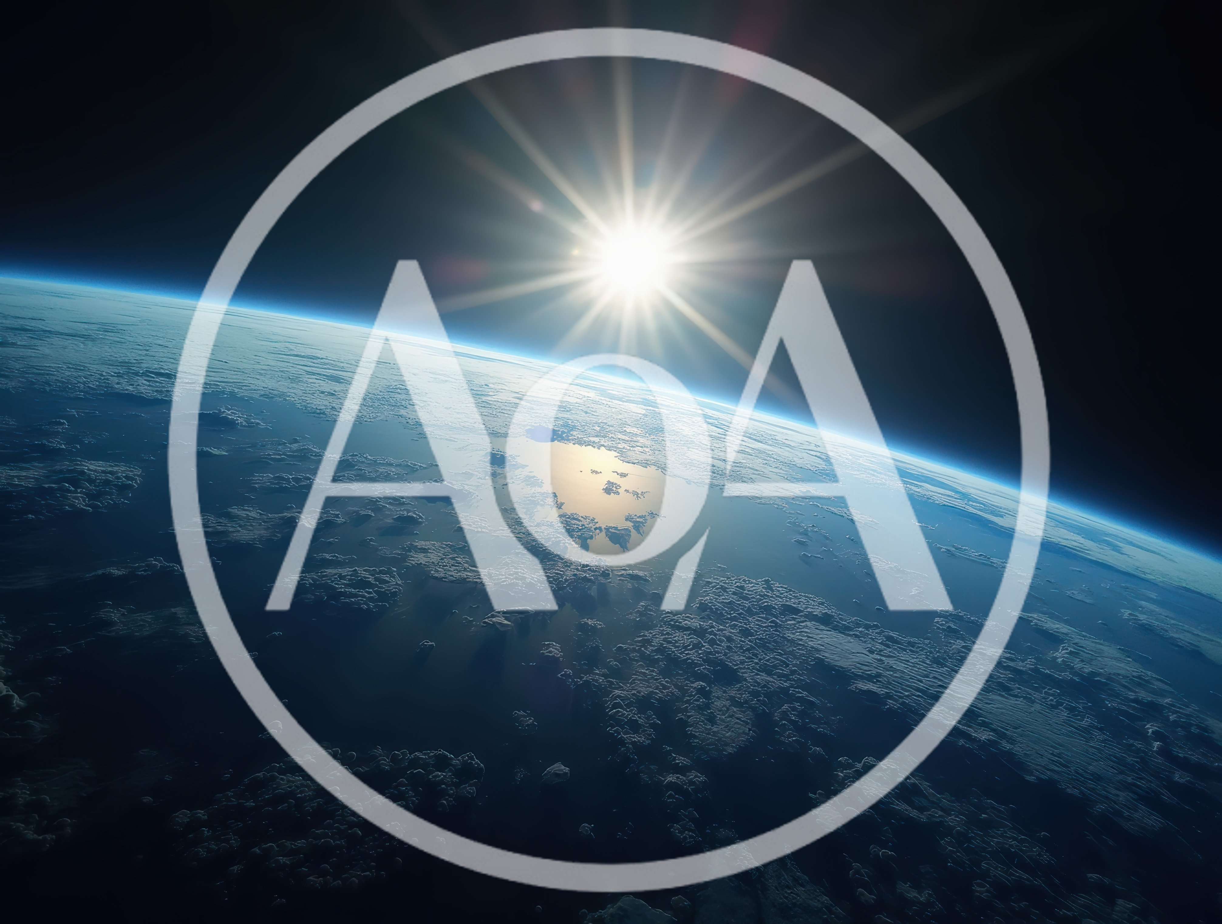 Earth Horizon View From Space With Sun Flare