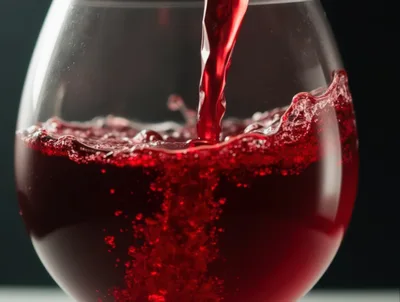 Red Wine Pouring Into A Glass