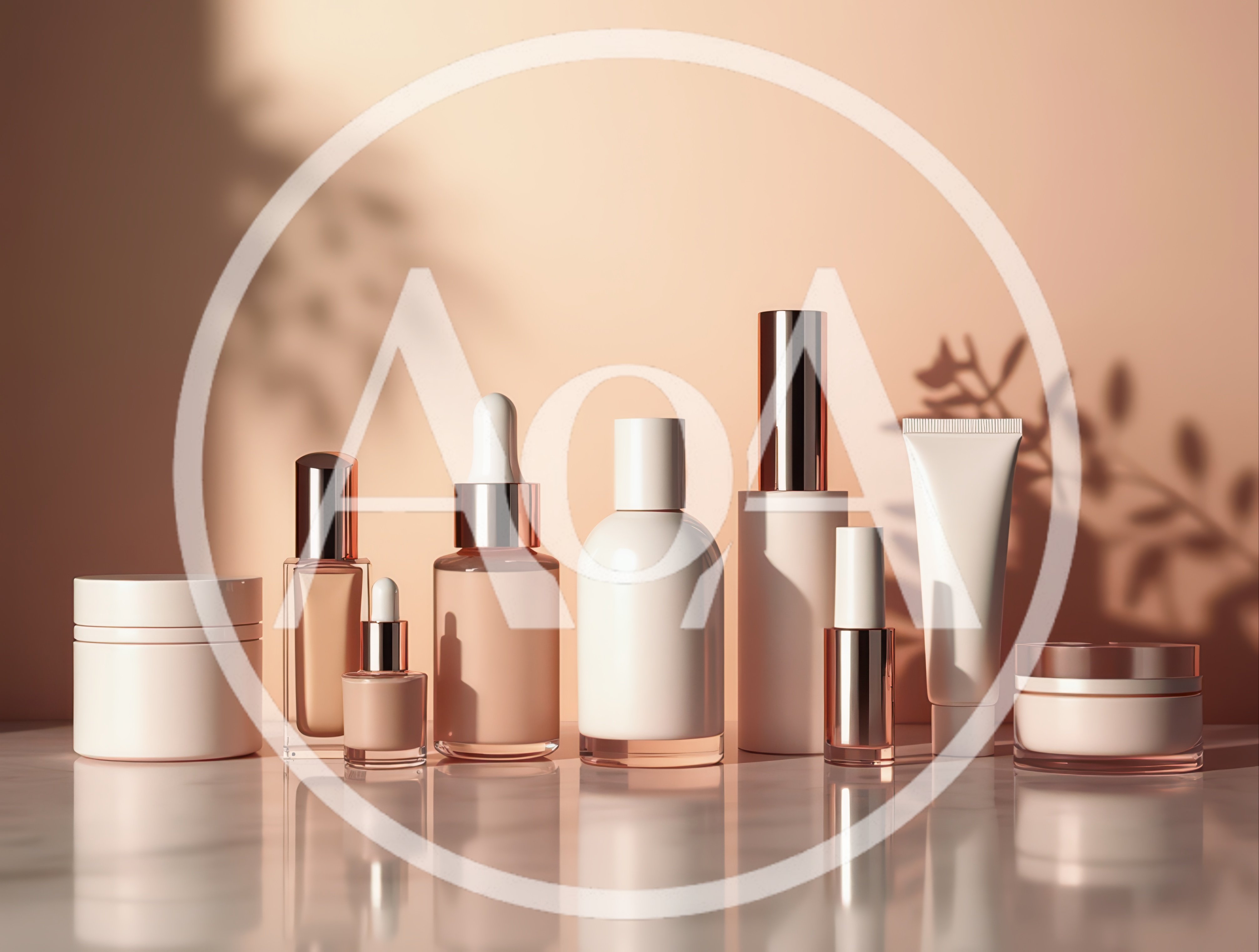 Luxury Skincare Product Collection On Marble Surface