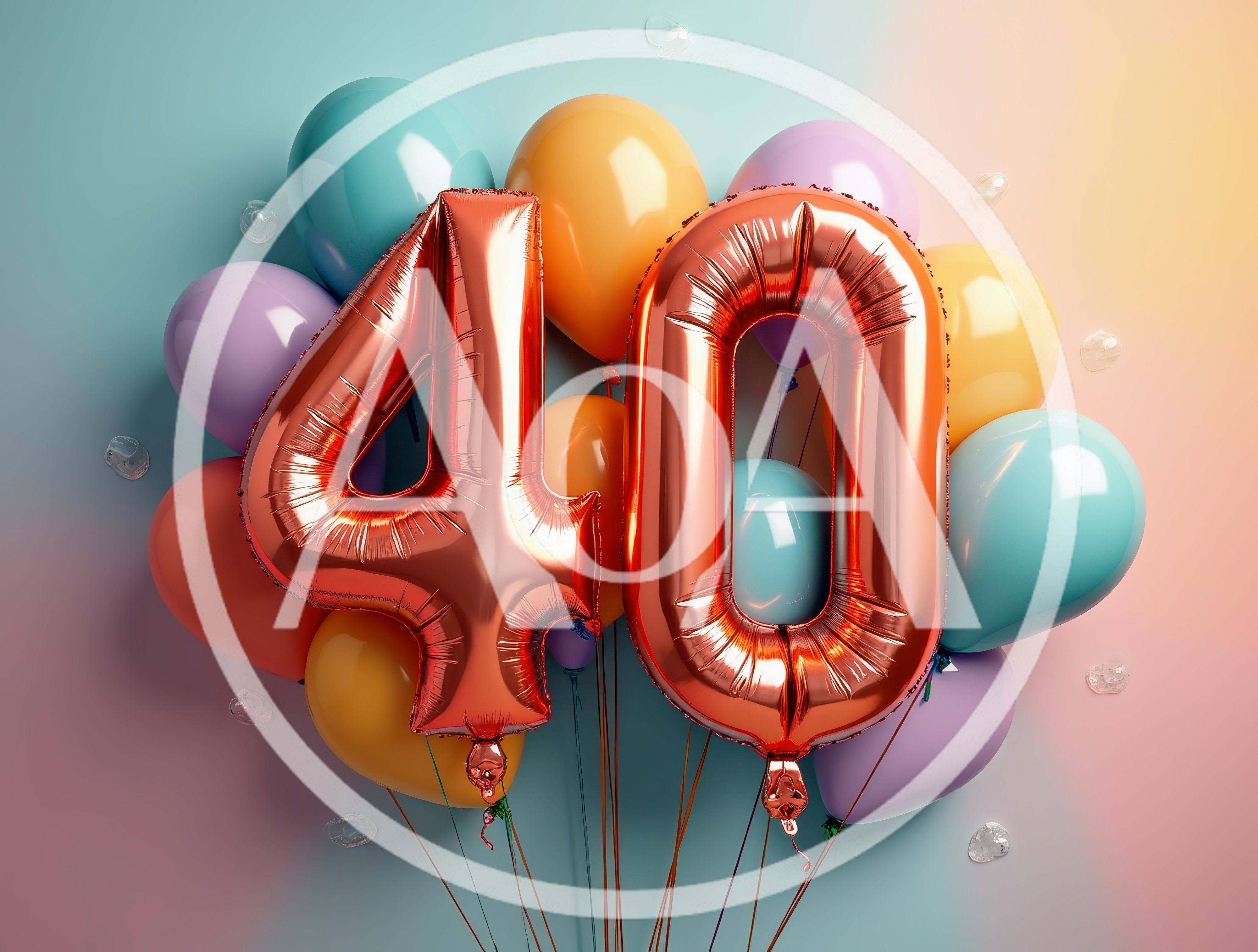 Metallic Rose Gold Forty Balloon Birthday Celebration