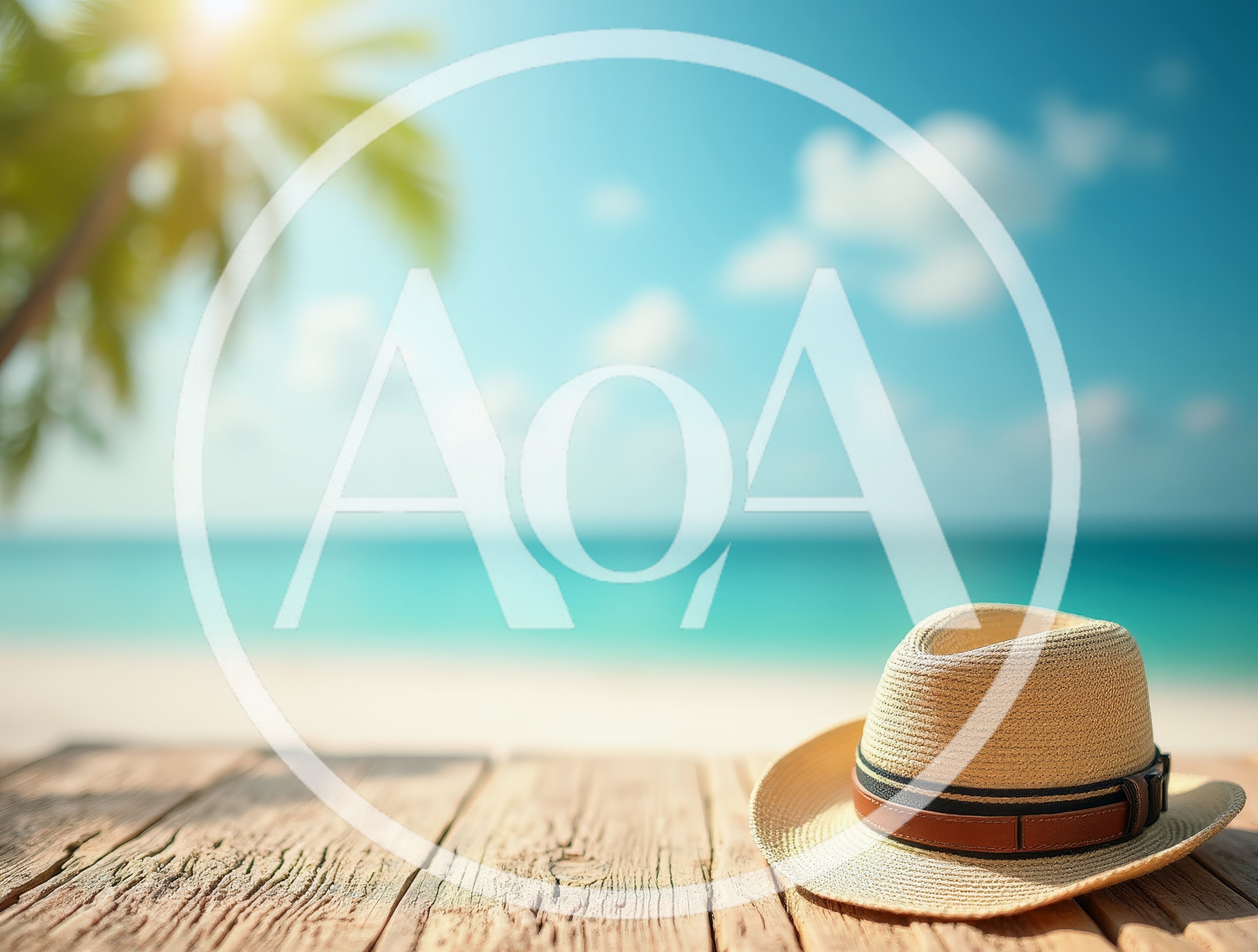 Straw Fedora Hat Resting On A Weathered Wooden Table