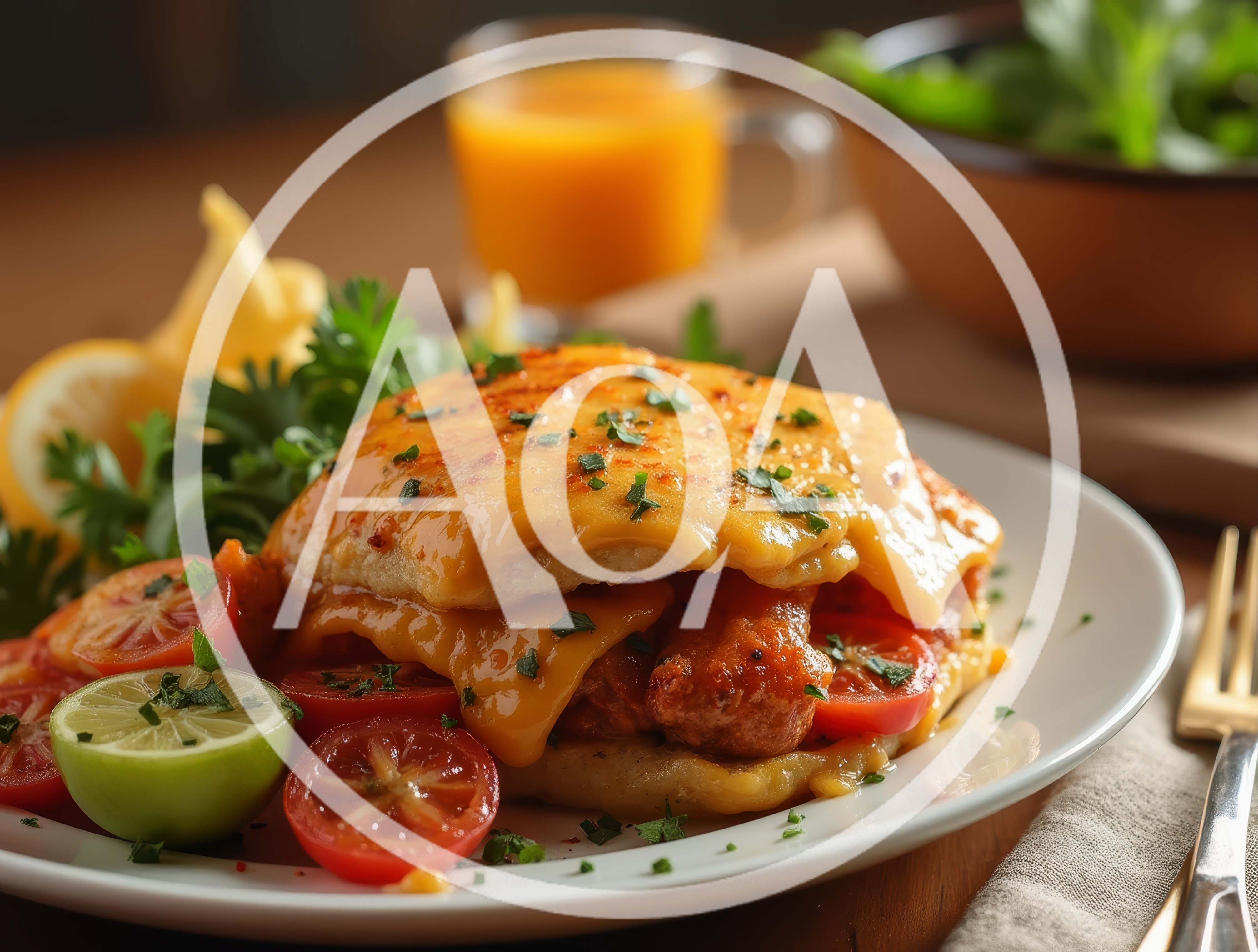 Gourmet Cheesy Chicken Sandwich With Fresh Vegetables