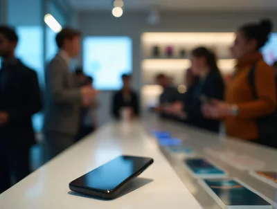 Smartphone Displayed On A Retail Store Counter